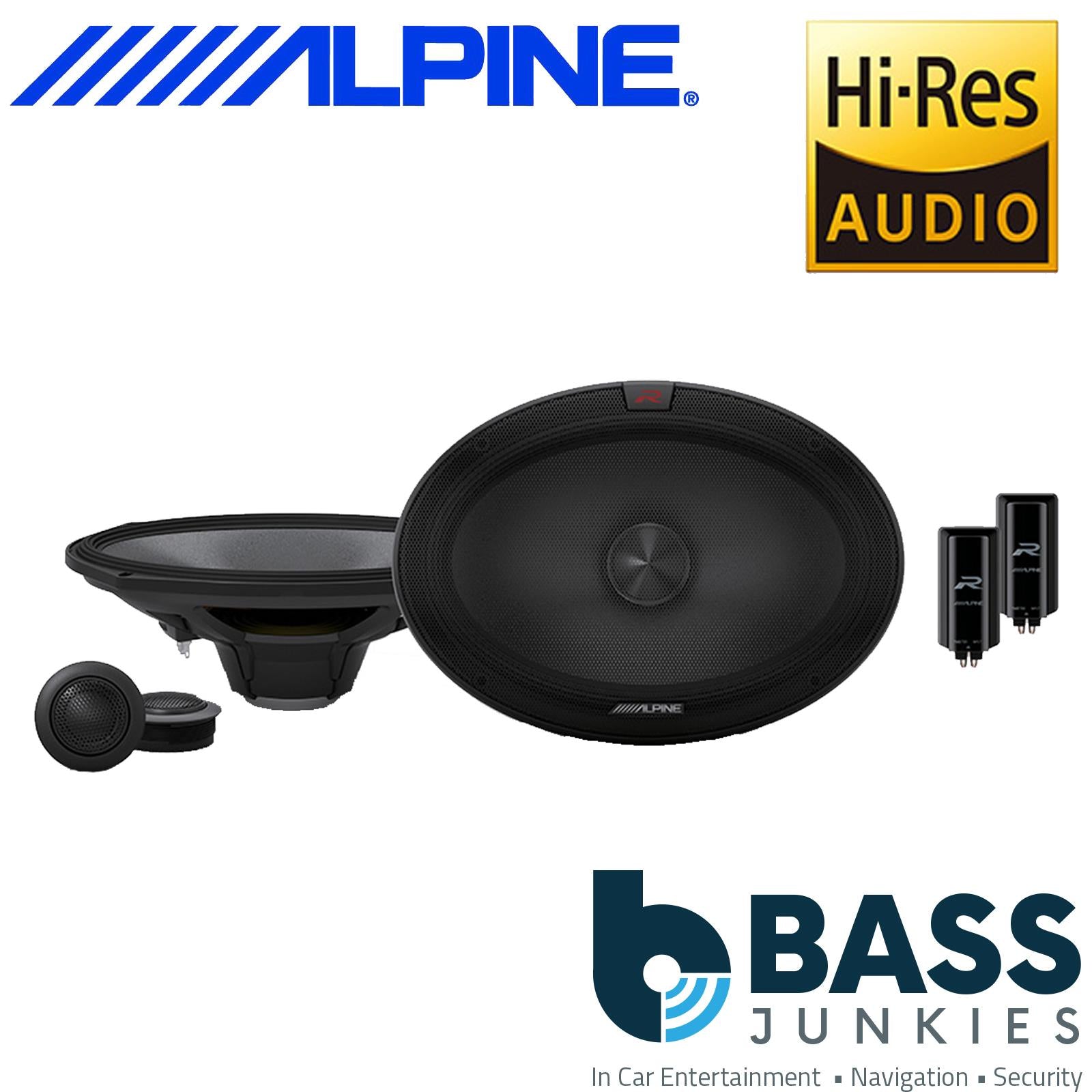 Alpine R-S69C.2 6"x9" 2-Way  600 Watts a Pair 6x9" Component Speakers Ideal Speakers for Rear Parcel Shelf or Car & Van Speakers