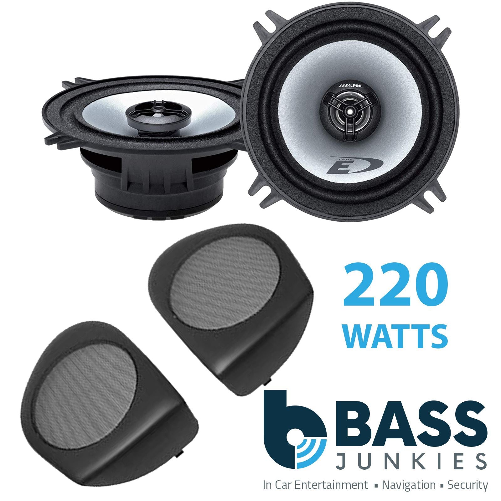 Alpine SXE-1325S 2-Way 130mm/13cm/5.25" Coaxial Speakers (Per Pair 400 Watts) Fits Volvo S40 1996-00 | V40 94-04