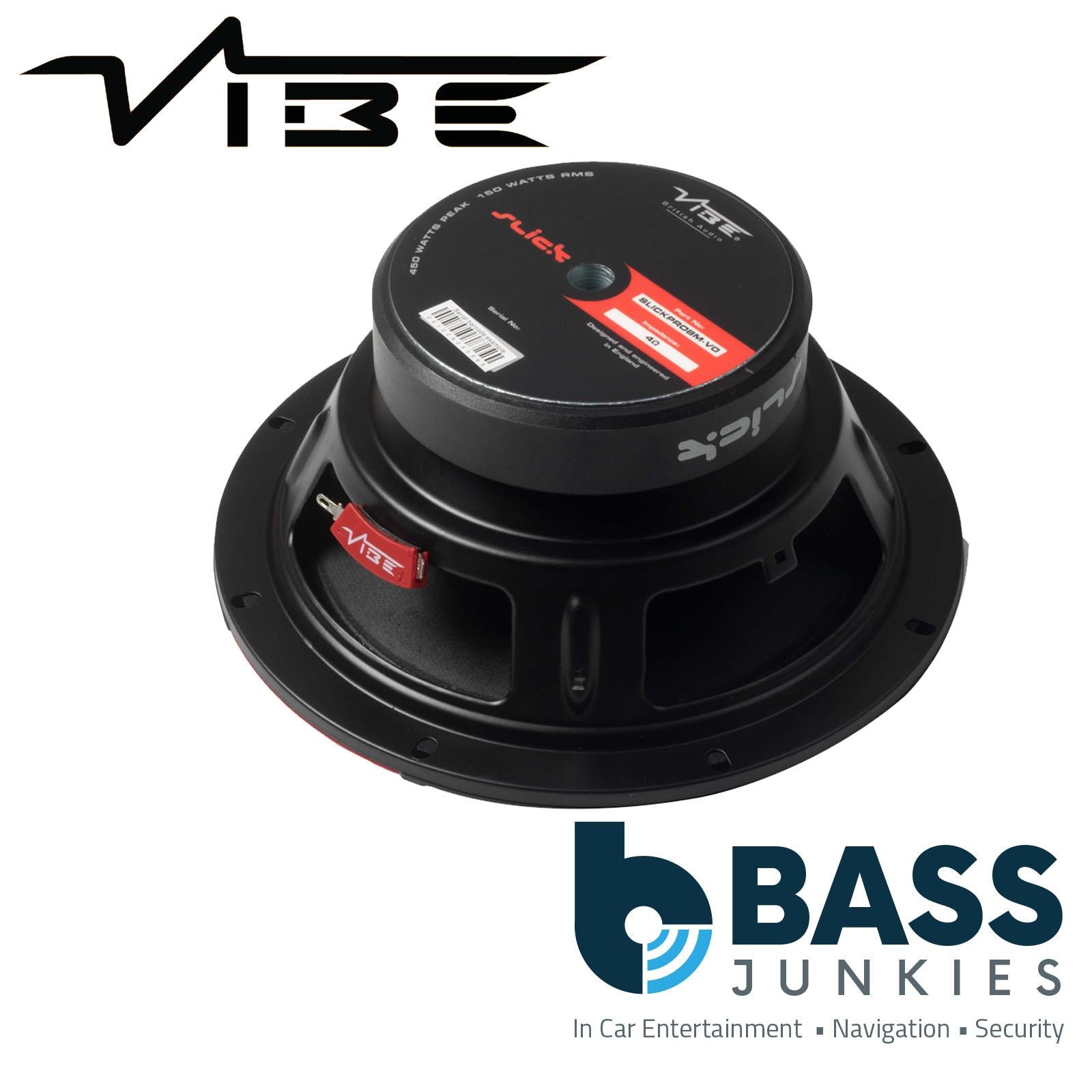 VIBE SLICKPRO8M-V0 8" 206mm 1-Way 450 Watts Car Pro Audio Midrange Speakers
