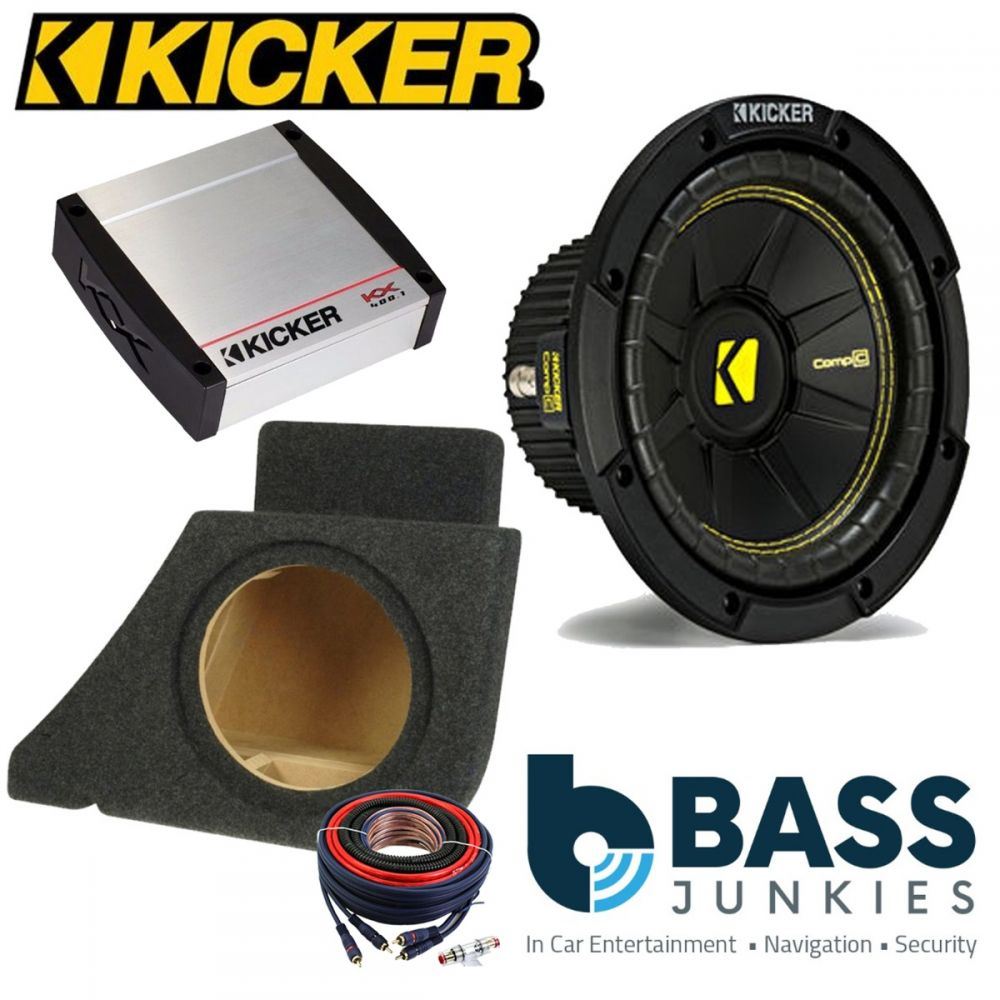 Skoda Octavia I Kombi Kicker CWCS104 - CompC 10" 25cm 500 Watts Car Subwoofer Custom Bass Box Kit & Kicker KX400.1 400 Watts Monoblock Class D Car Amplifier
