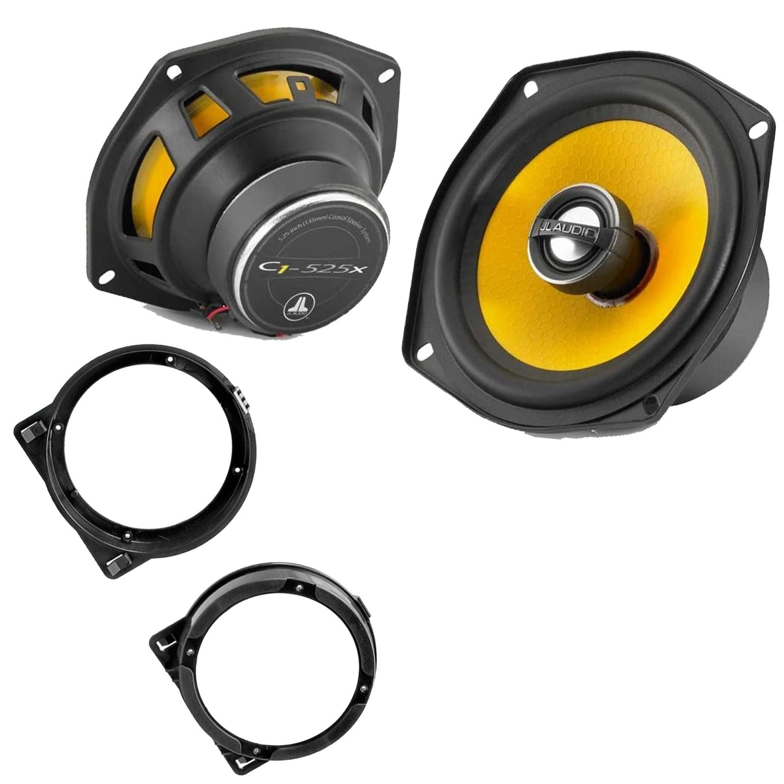 JL Audio C1-525X 2-Way 130mm/13cm/5.25" Coaxial Speakers (Per Pair 450 Watts) Fits Honda Civic 2001-06
