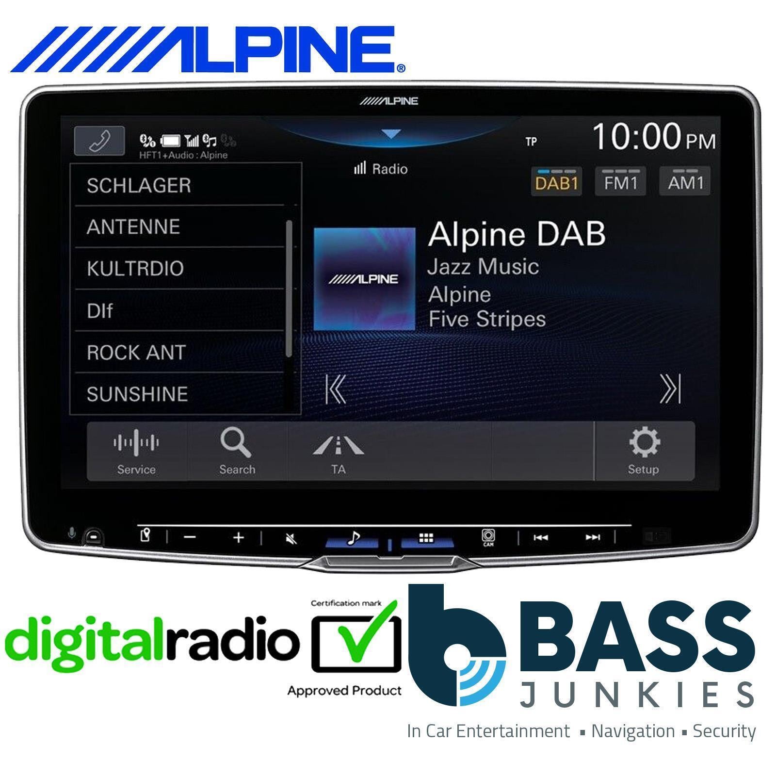 Alpine Halo9 - VW T5.1 2010 - 2015 9” Touchscreen DAB Bluetooth CarPlay Android Spotify Waze HDMI Car Stereo & Fascia Panel & Infoadaptor Fitting Kit