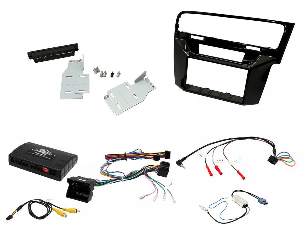 Connects2 CTKVW08 - Volkswagen Golf 2013 - 2016 Double Din Fascia & Steering Wheel Interface Installation Kit