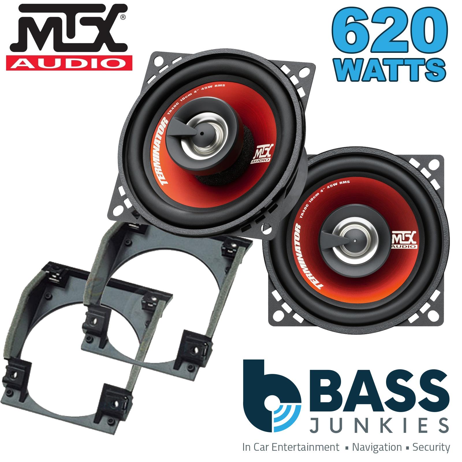 MTX TR40C 100mm/10cm/4" 2-Way Coaxial Car speakers (Per Pair Max 620|90 watts RMS) Fits Renault Twingo 1993-00
