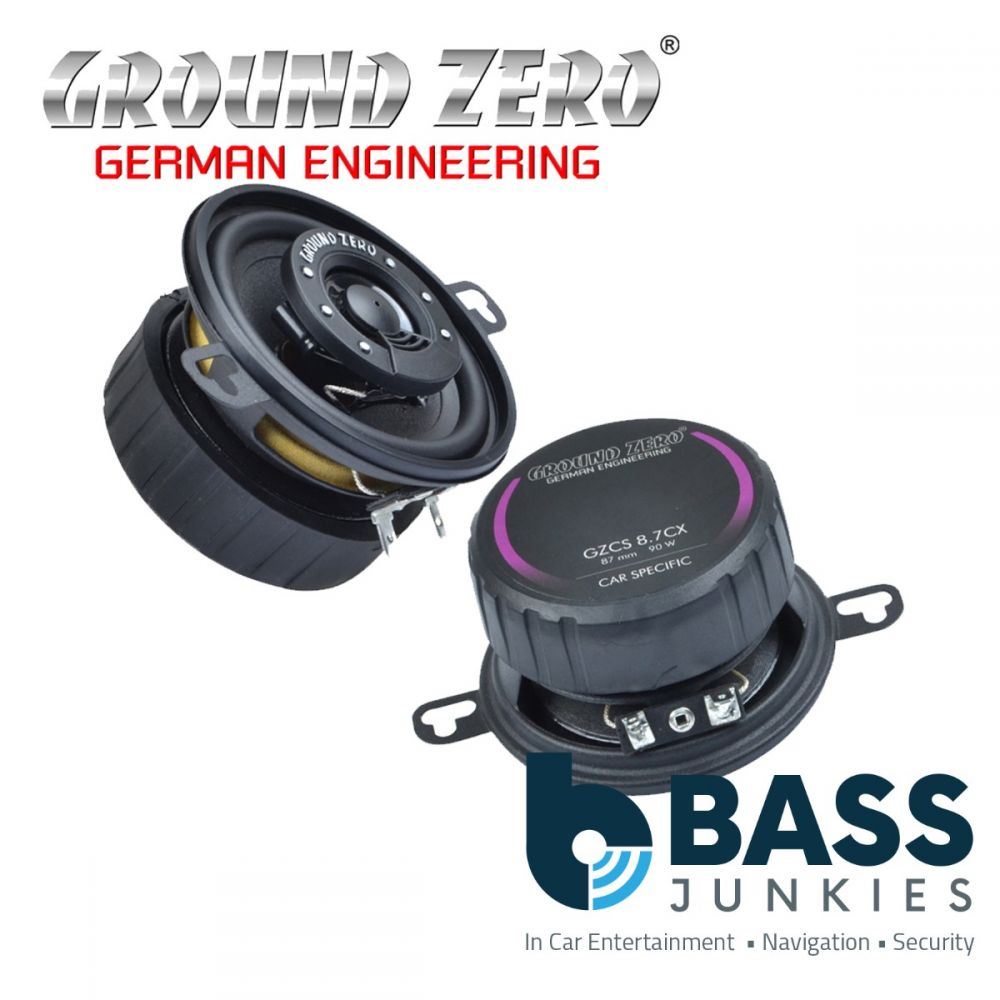 Ground Zero GZCS 8.7CX - 3.5" Inch 87mm 90 Watts 2 Way Coaxial Car Door Dash Speakers