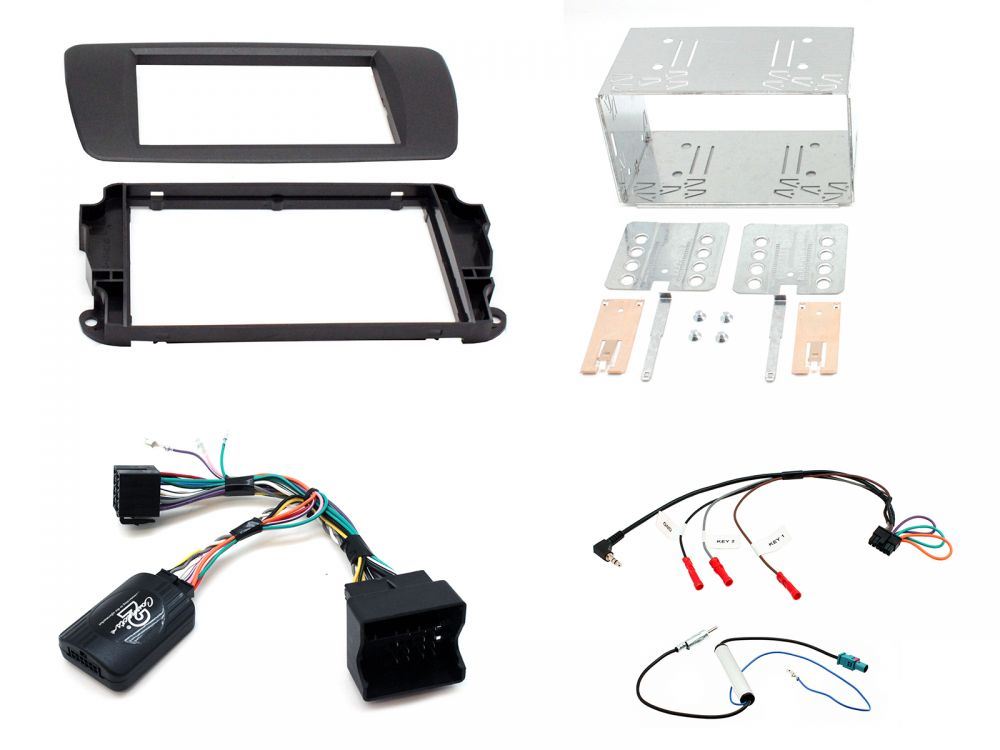 Connects2 CTKST01 - Seat Ibiza 2008 - 2014 Double Din Fascia & Steering Wheel Interface Installation Kit