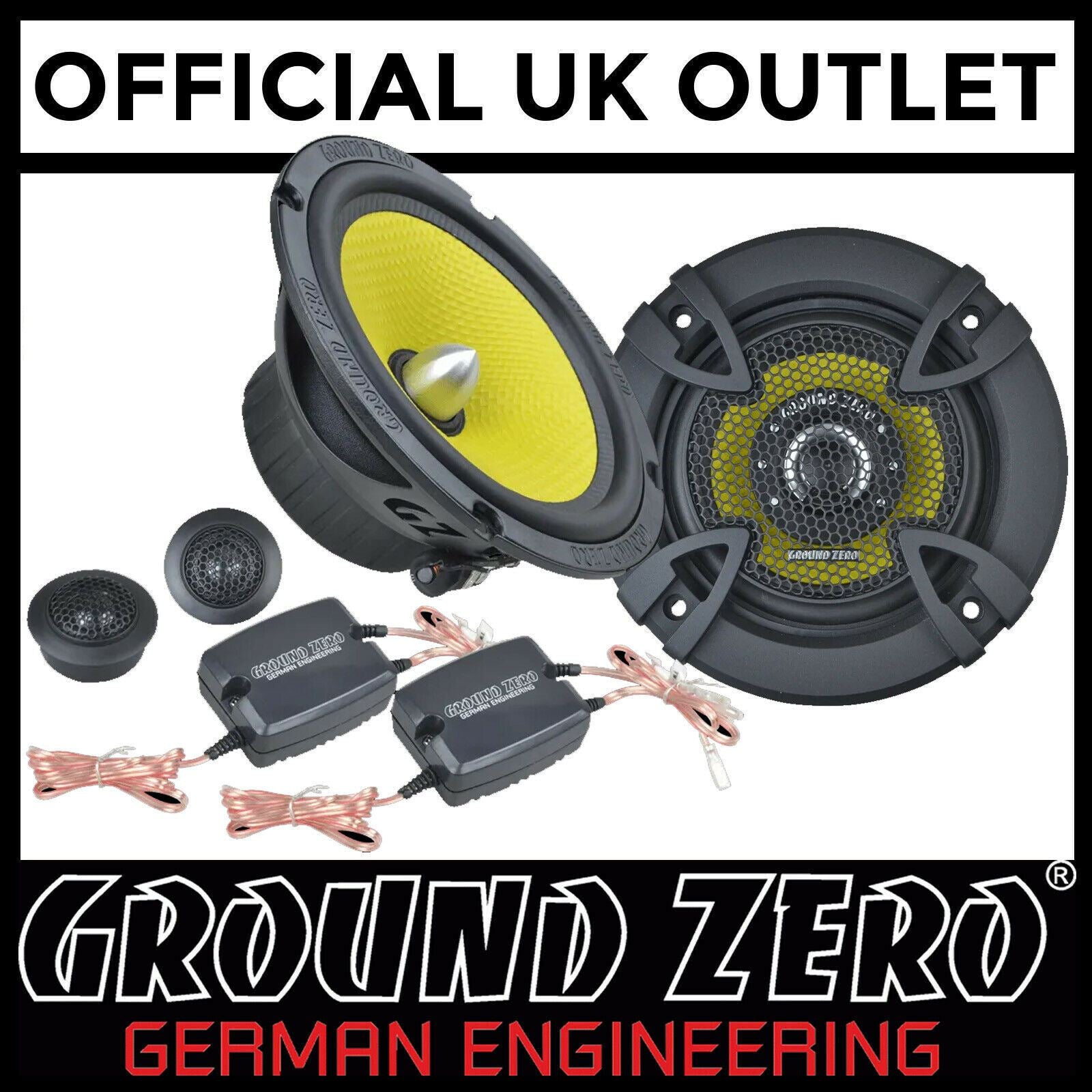Ground Zero GZTC 165 - 6.5" Inch 165mm 150 Watts 2-Way Component 3-Ohm Car Speaker Set