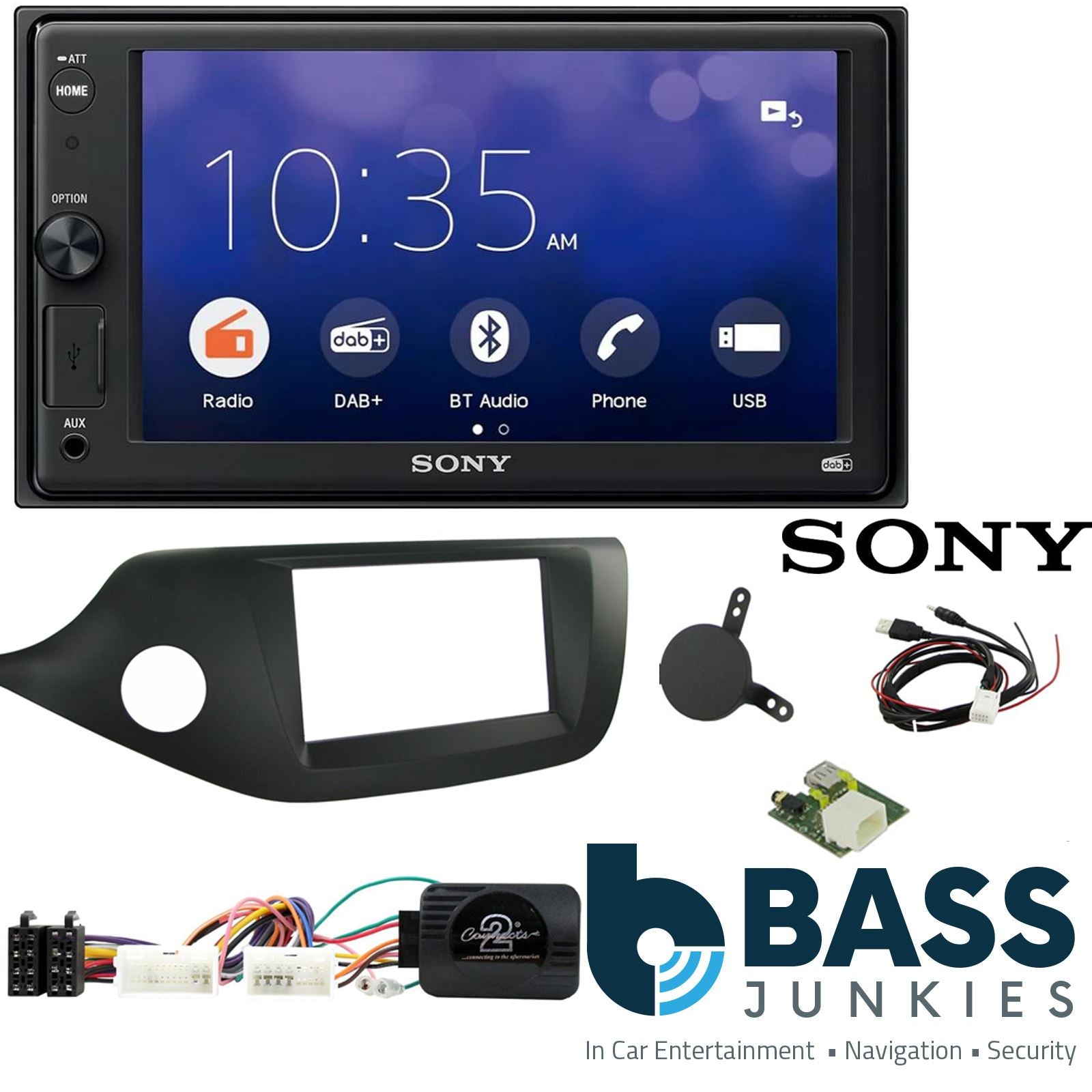 SONY XAV-1550D DAB+ Smart Bluetooth Car Radio + Stereo fitting kit + Steering Wheel Controls Loom for Kia Cee'd 2012-2018 | Kia Pro-Cee'd 2012-2018