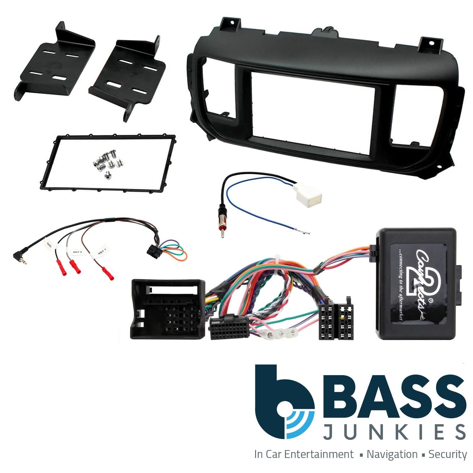 Double Din Stereo Fitting Kit + Steering Wheel Stalk Controls to fit Peugeot Expert 2016-