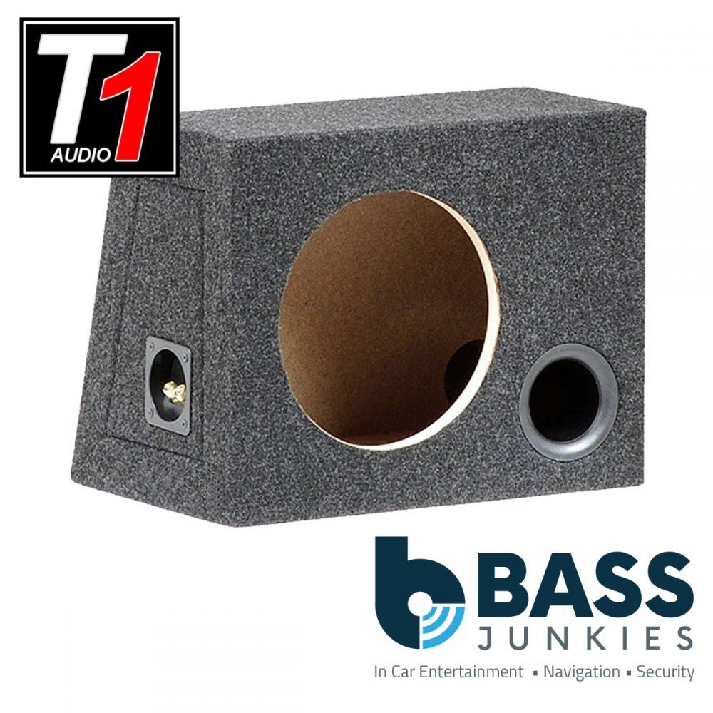 T1 Audio - 10" Ported Fully Carpeted Grey MDF 25L Car Sub Subwoofer Bass Box Enclosure