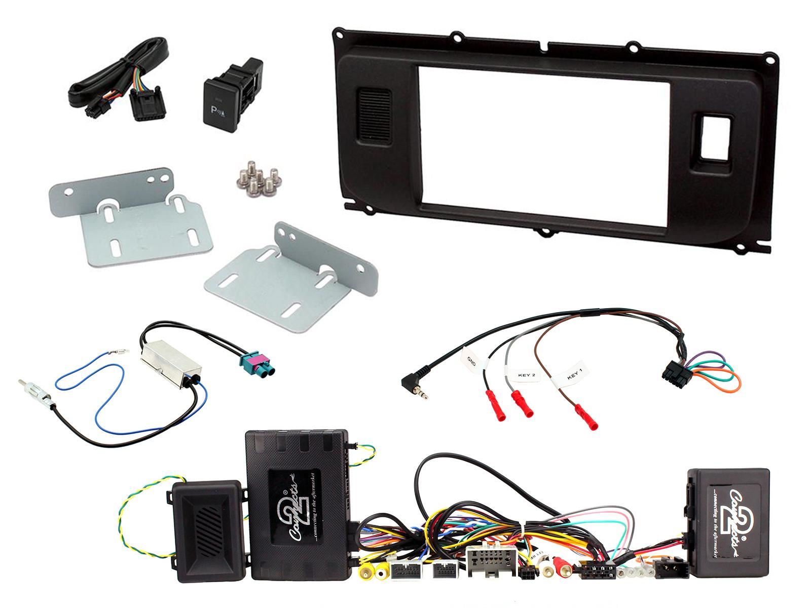 SONY 6.2" Screen Blutooth Double Din Stereo Fitting Kit + Steering Wheel Stalk Controls to fit Land Rover Evoque 11-14