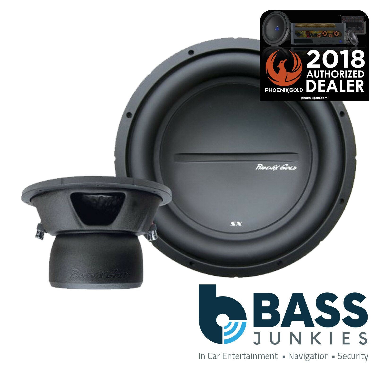 Phoenix Gold SX112D2 - SX Series 12" Inch 400 Watts 2 Ohm Car Sub Subwoofer