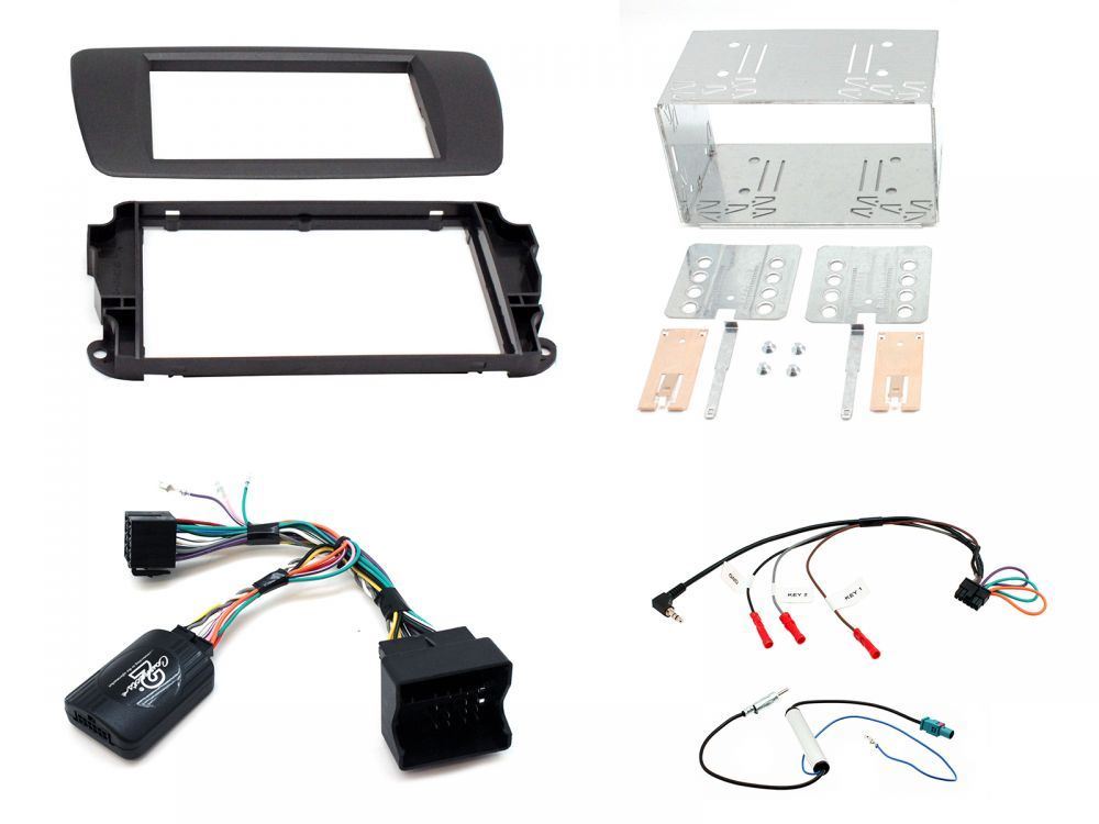 Connects2 CTKST01 - Seat Ibiza 2008 - 2014 Double Din Fascia & Steering Wheel Interface Installation Kit