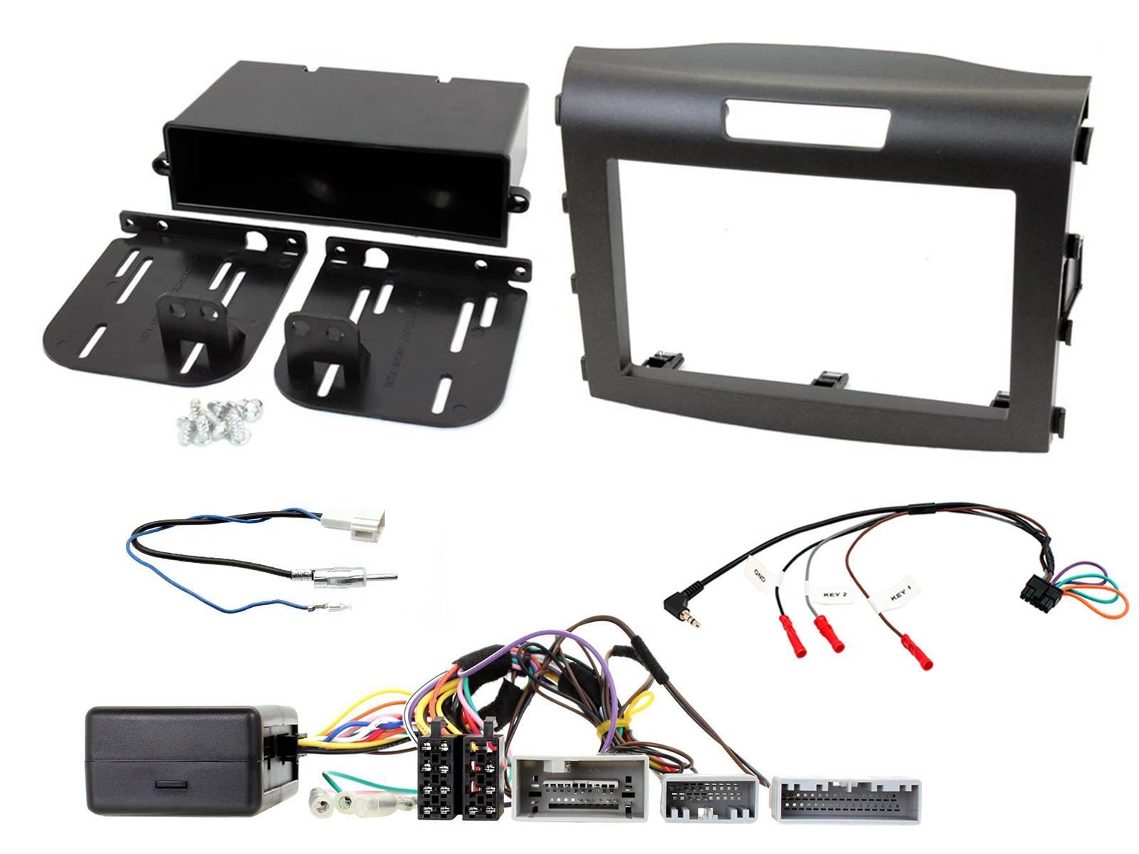 Connects 2 CTKHD07 - Honda CRV 2012 - 2016 Double Din Facia & Steering wheel Interface Fitting Installation Kit (Black Facia Panel)