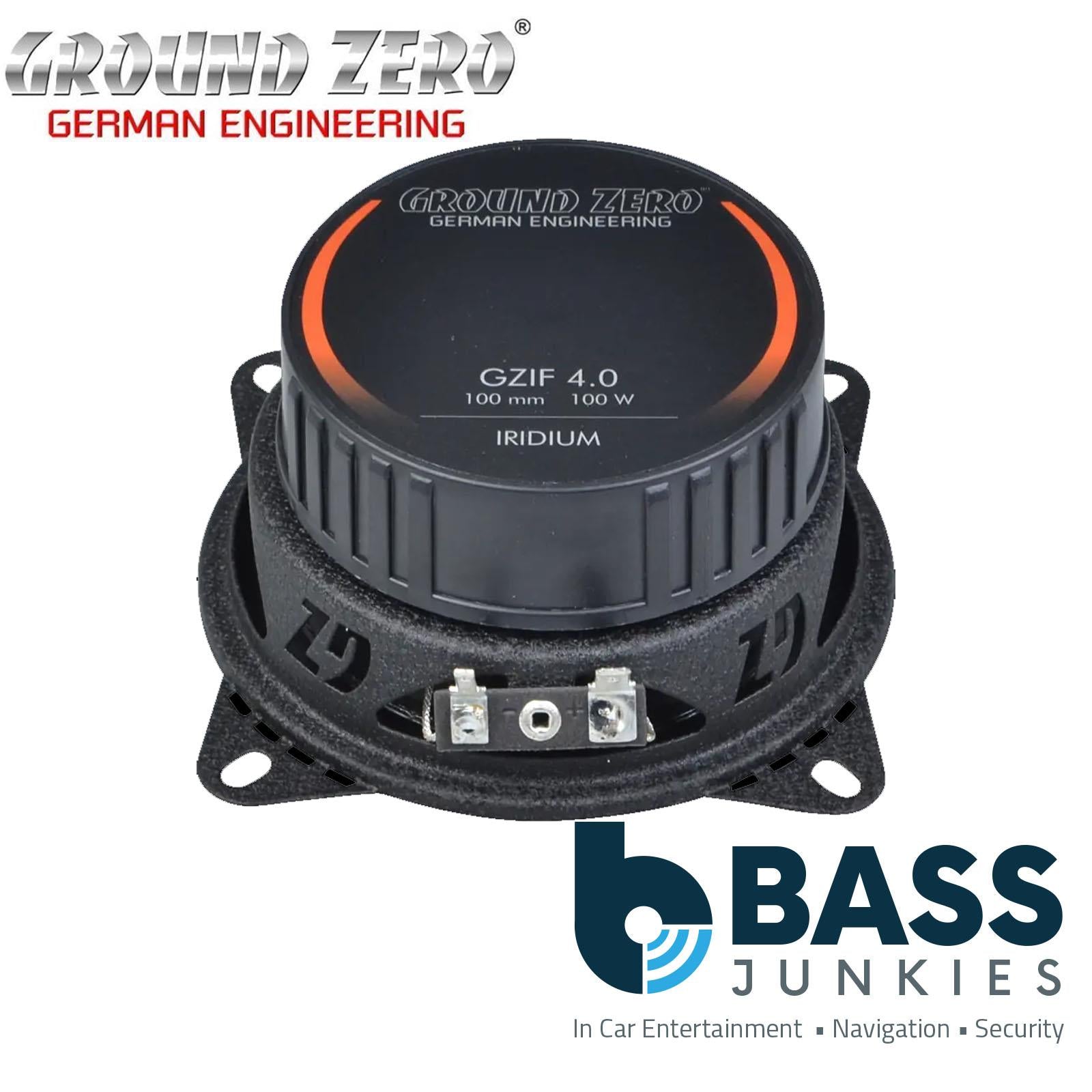 Ground Zero Iridium GZIF 4.0 10cm 2 Way Car Van Coaxial Door Speakers 60w RMS