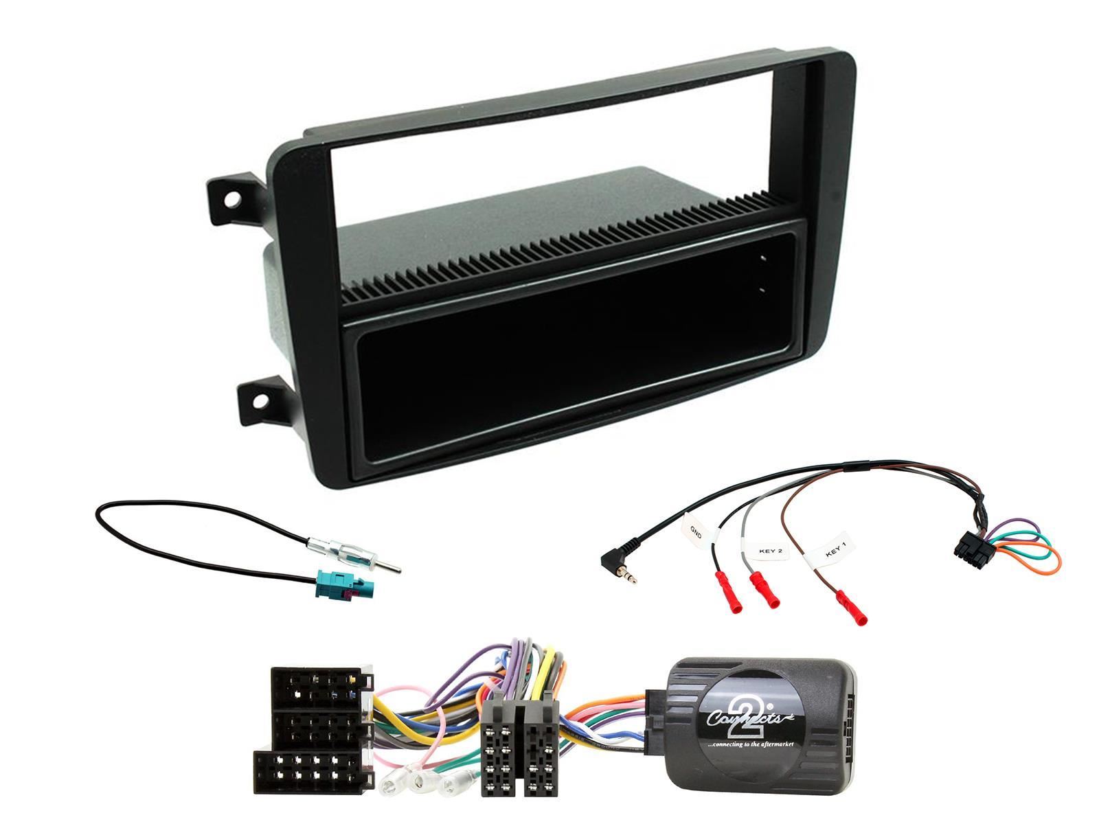 Connects2 CTKMB21 - Mercedes C-Class 2001-2004 Double Din Fascia Installation Kit