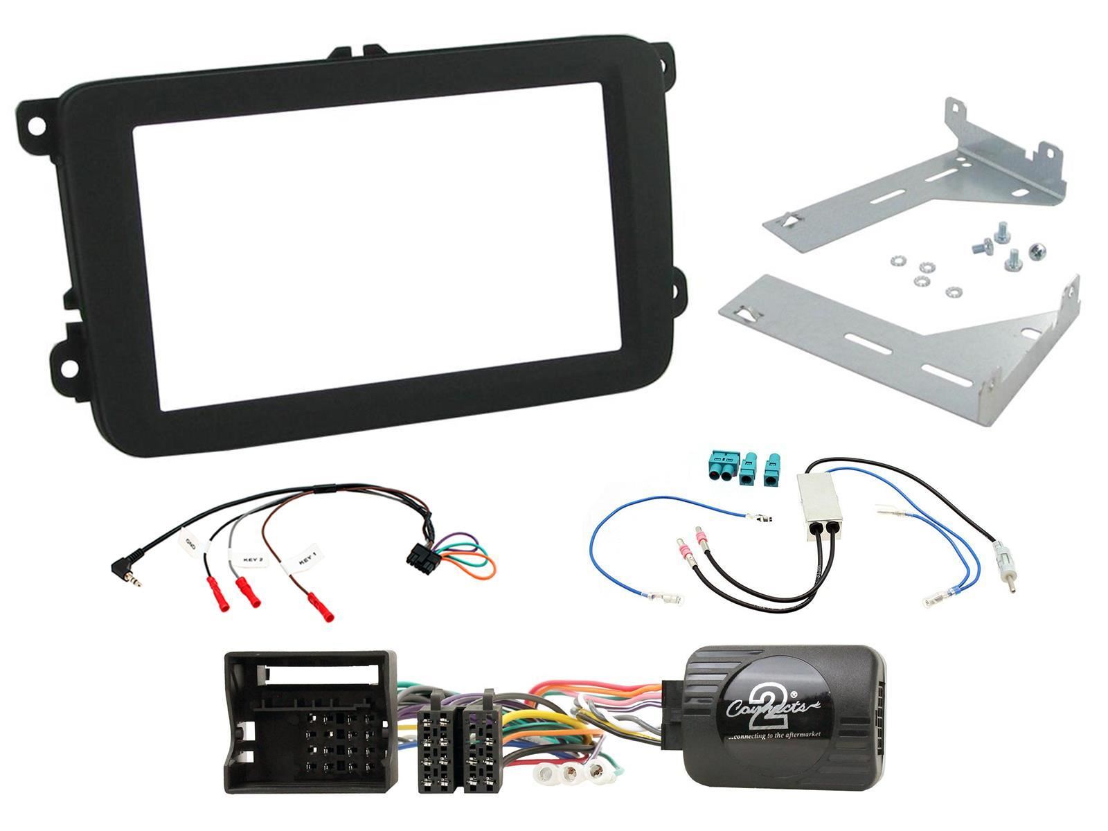 Connects2 CTKVW19 - Volkswagen EOS Tiguan Golf Double Din Fascia Installation Kit
