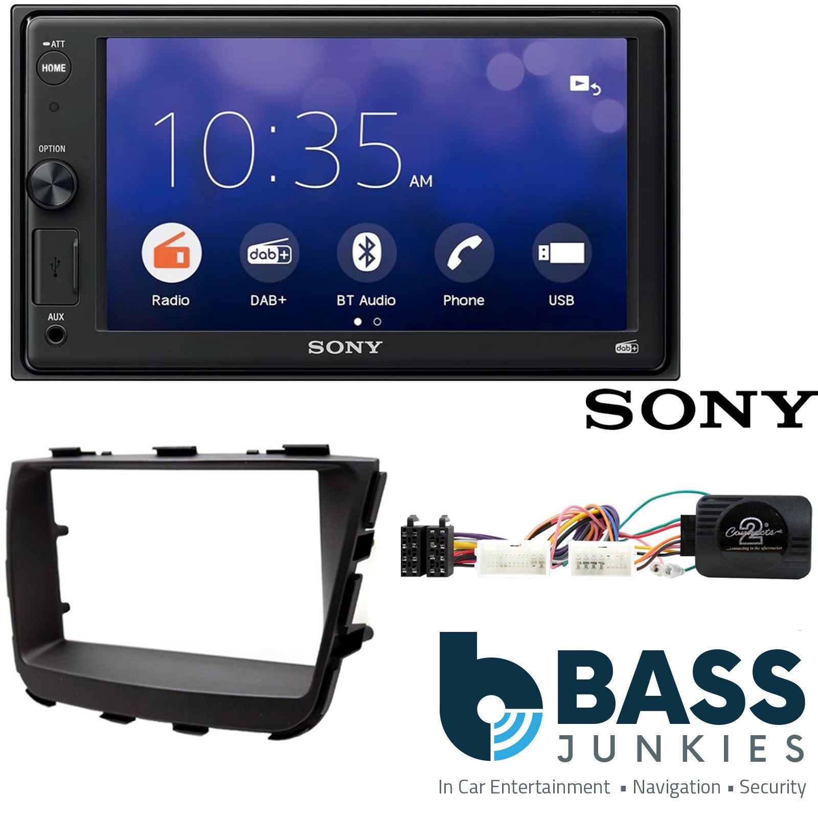 SONY XAV-1550D DAB+ Smart Bluetooth Car Radio + Stereo fitting kit + Steering Wheel Controls Loom for Kia Sorento 2013-2021