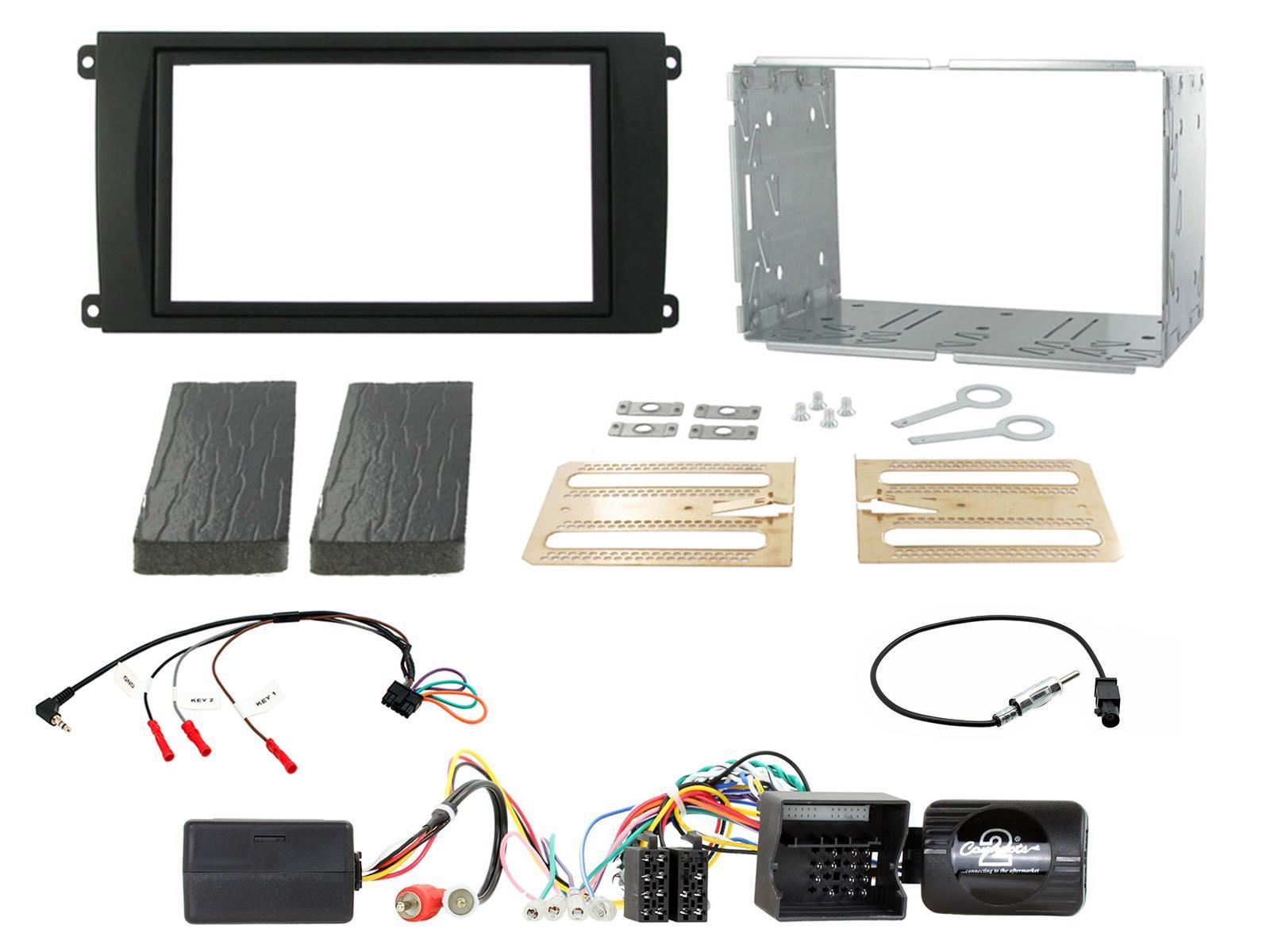 Connects 2 CTKPO03 - Porsche Cayenne 2007 - 2010 Double Din Fascia & Steering Wheel Interface Installation Kit