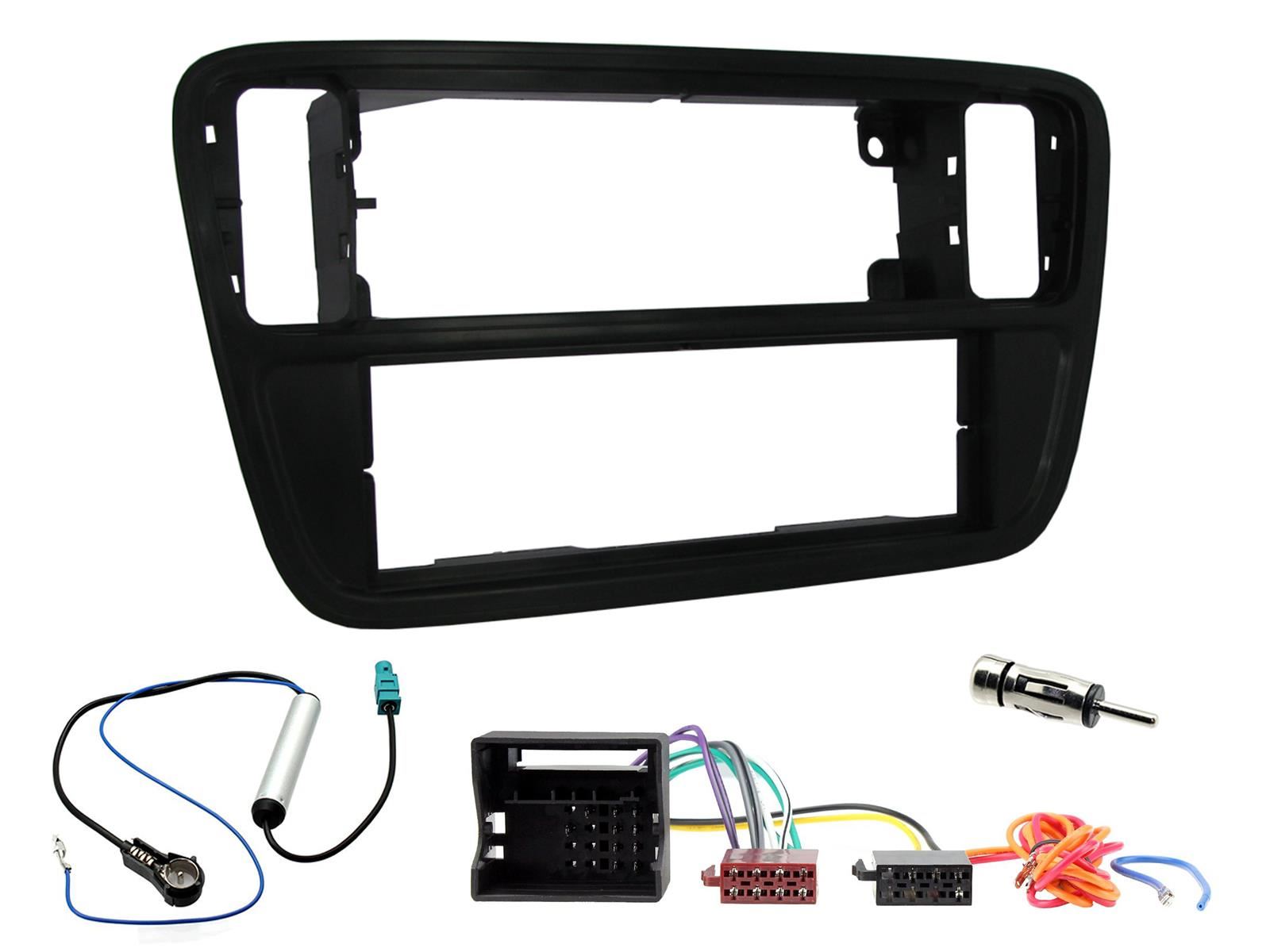 Single Din Stereo Fitting Kit + Steering Wheel Stalk Controls to fit Seat Mii 2012- | Skoda Citigo 2012-17