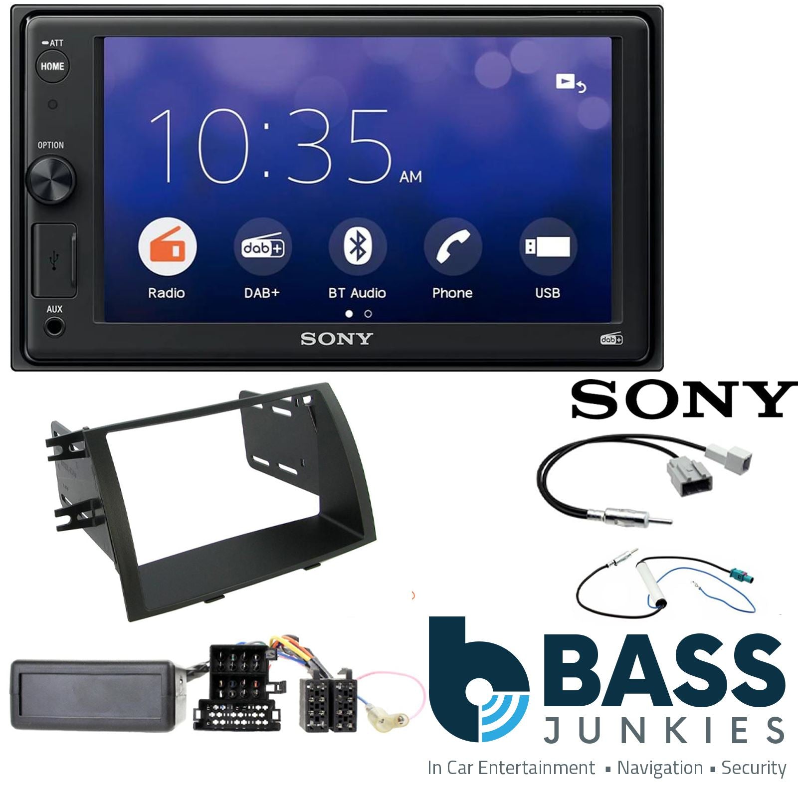 SONY XAV-1550D DAB+ Smart Bluetooth Car Radio + Stereo fitting kit + Steering Wheel Controls Loom for Kia Sorento 2009-2011