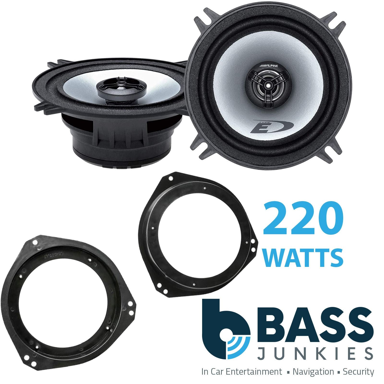 Alpine SXE-1325S 2-Way 130mm/13cm/5.25" Coaxial Speakers (Per Pair 400 Watts) Fits Vauxhall Corsa 1993-06 | Tigra 94-00 | Vivaro 01-14