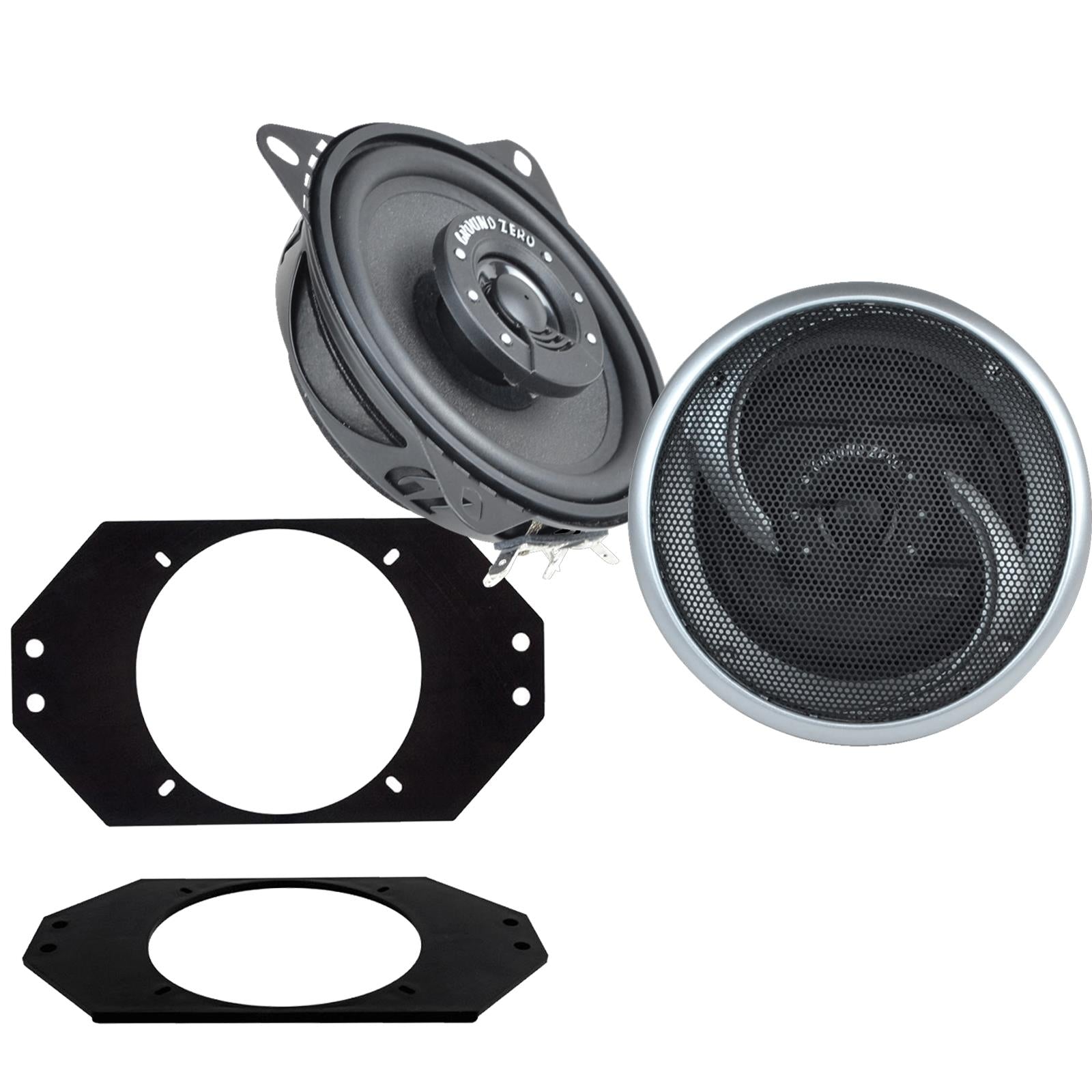 Ground Zero GZIF 4001FX 100mm/10cm/4" 2-Way Coaxial Car speakers (Per Pair Max 180|100 watts RMS) Fits Jeep Wrangler 1997-06