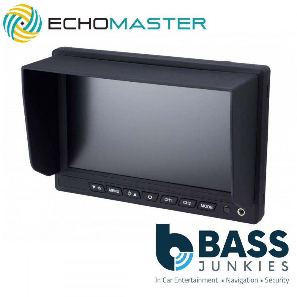 Echomaster MON-7022 7" Car Dual Input Dual Trigger Dash Mount Monitor Screen