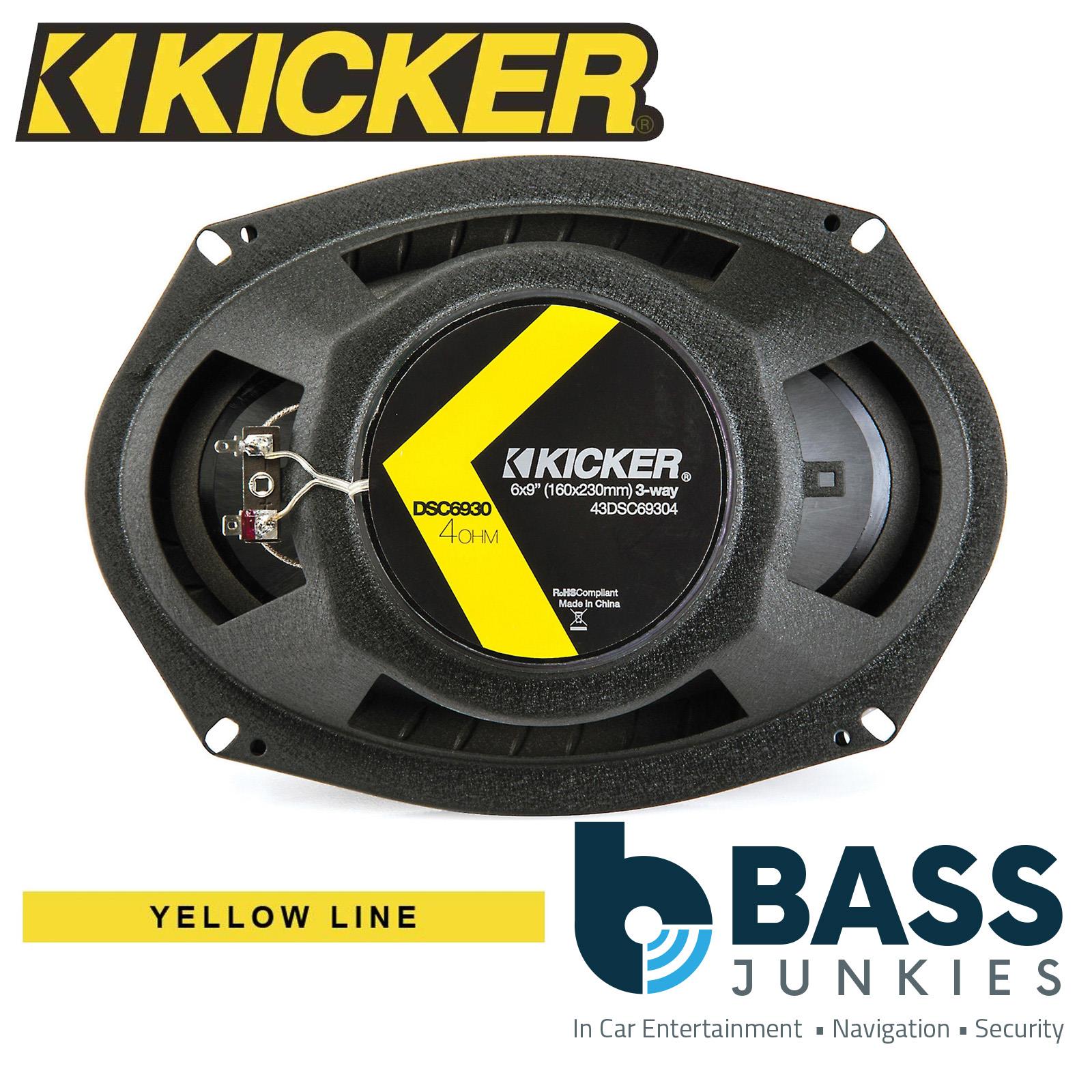 Kicker DSC69304 - 6 x 9" 160 x 230mm 360 Watts 3 Way Rear Triaxial Car Speakers