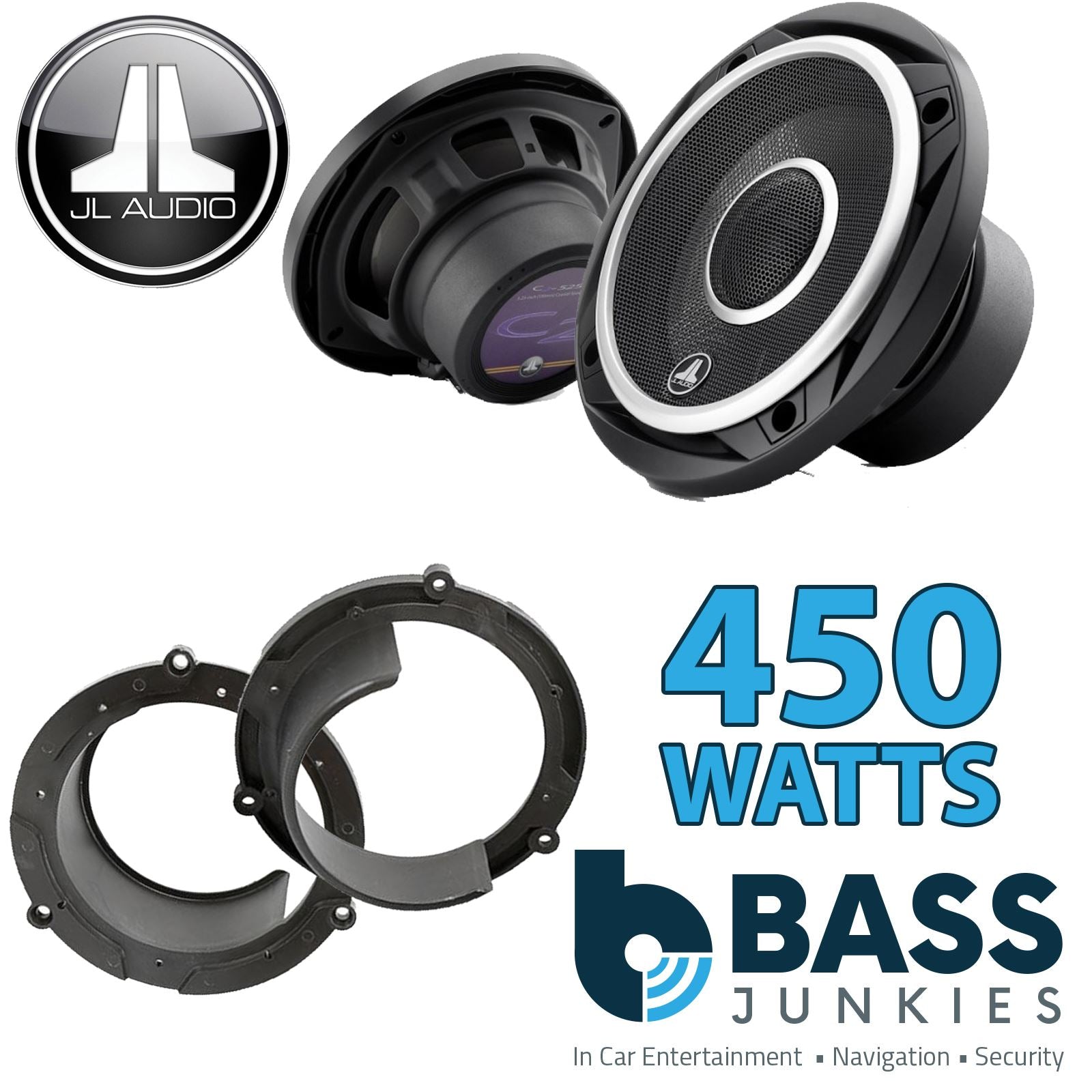 JL Audio C2-525X 2-Way 130mm/13cm/5.25" Coaxial Speakers (Per Pair 450 Watts) Fits Honda Accord 1999-03