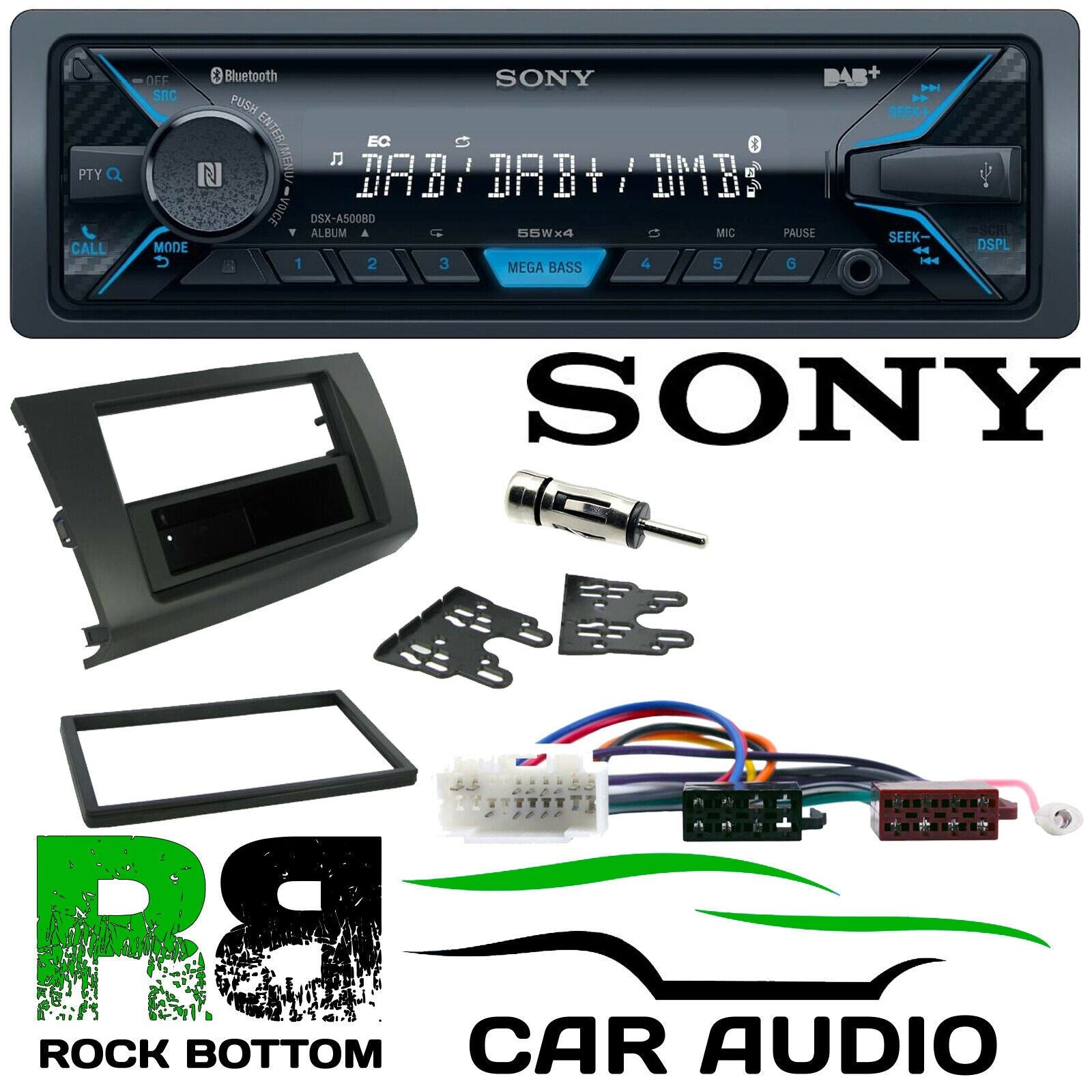 Suzuki Swift 2005-2010 Sony Bluetooth DAB AUX Car Stereo ISO Wiring Kit