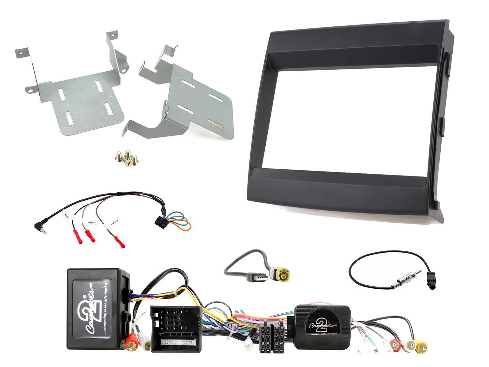 Grundig 6.8" Apple Android Double Din Stereo Fitting Kit + Steering Wheel Stalk Controls to fit Porsche Cayenne 2011-16