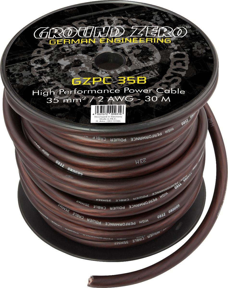 Ground Zero GZPC 35B - OFC - 35mm² OFC black power cable 30m spool