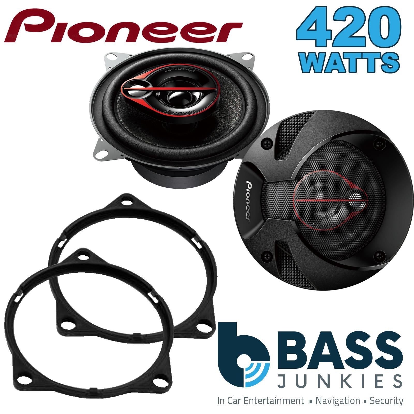 Pionner TS-R1051S 100mm/10cm/4" 3 Way Coaxial Car speakers (Per Pair Max 420|60 watts RMS) Fits Volvo S90 2017-21 | XC40 18-21 | XC60 17-21 | XC90 15-21