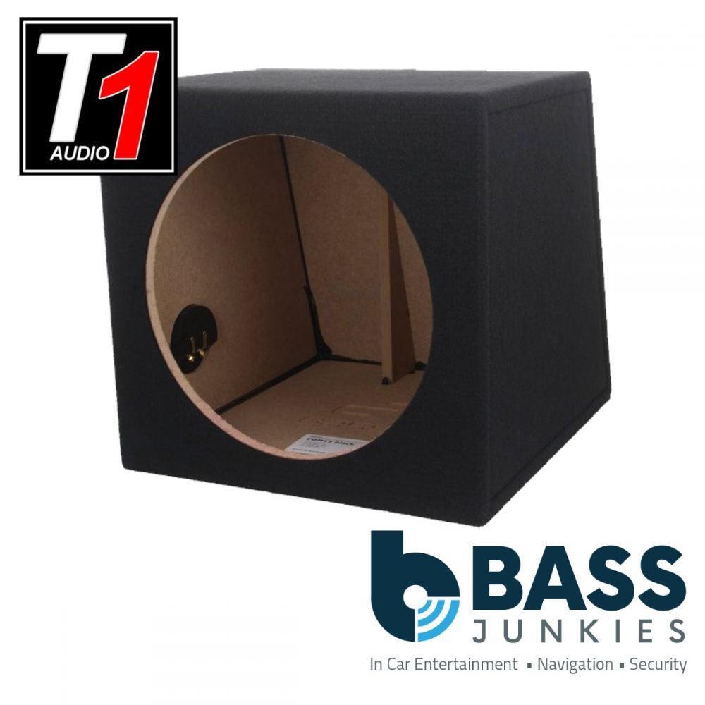 T1 Audio - 12" Fully Carpeted Black MDF 30L Car Sub Subwoofer Bass Box Enclosure