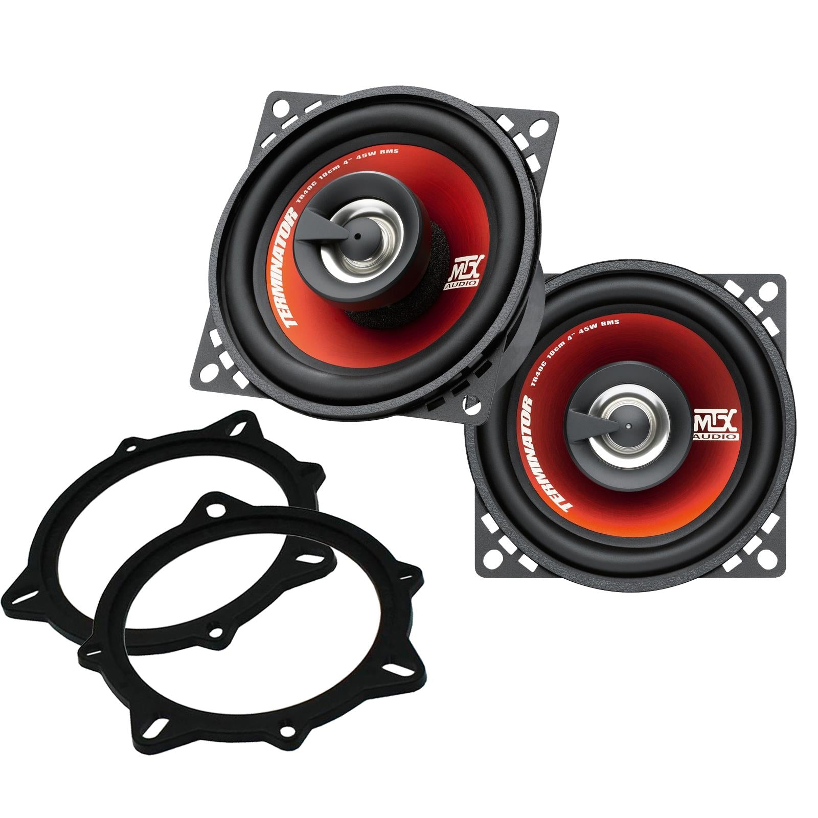 MTX TR40C 100mm/10cm/4" 2-Way Coaxial Car speakers (Per Pair Max 620|90 watts RMS) Fits BMW 5-Series 2006-10 | X1 09-15 | X3 06-10 | X5 06-13 | 3-Series 05-12