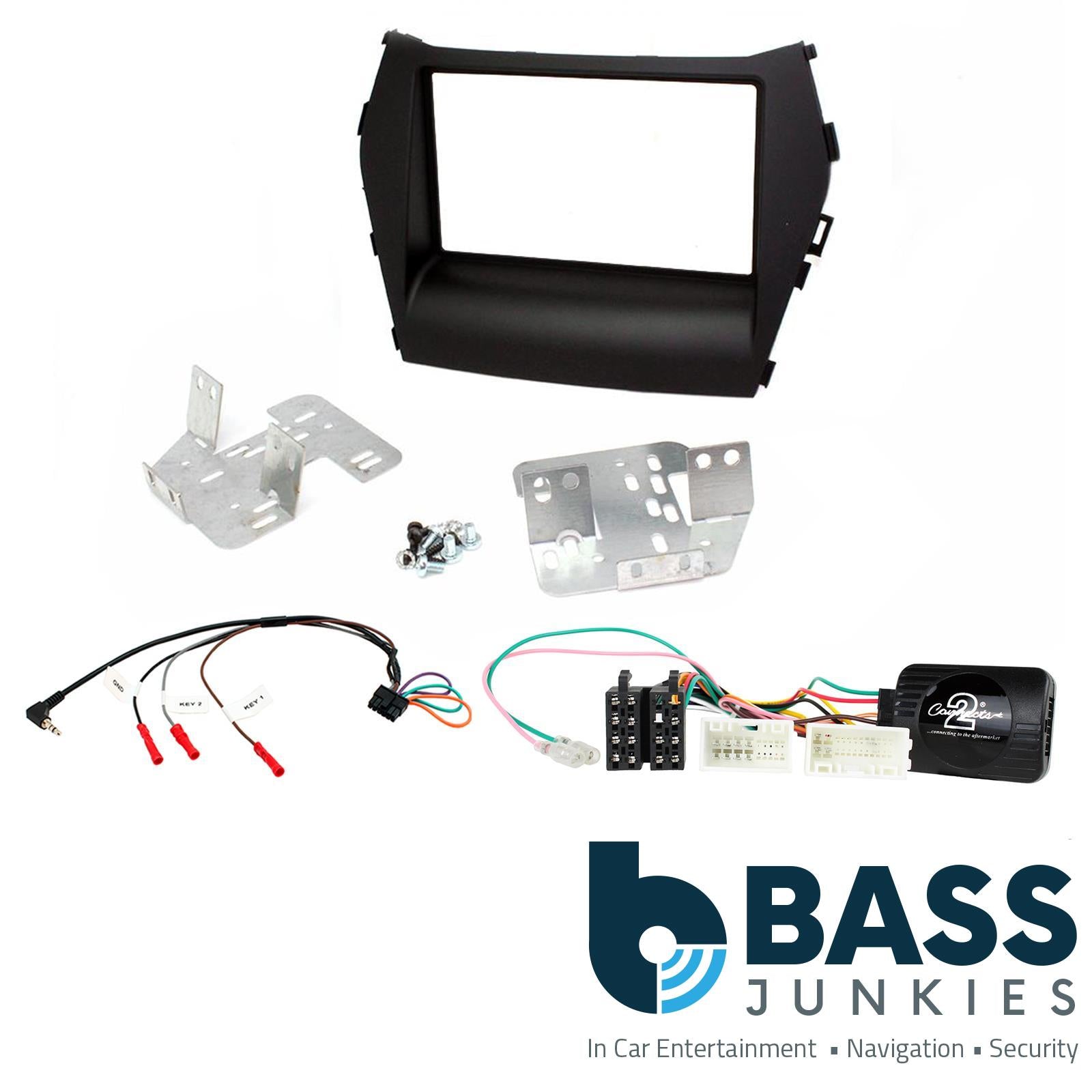 Connects2 CTKHY07 Hyundai Santa Fe 2013 Onwards Stereo Double Din Fascia Steering Wheel Interface Kit