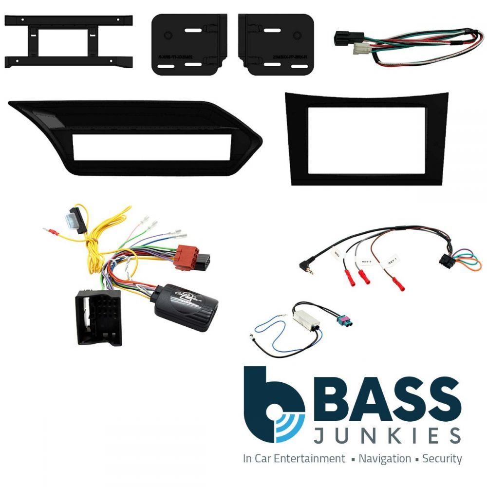 Connects 2 CTKMB16L - Mercedes Benz E Class W212 2009 - 2012 LHD Double Din Fascia & Steering Wheel Interface Installation Kit
