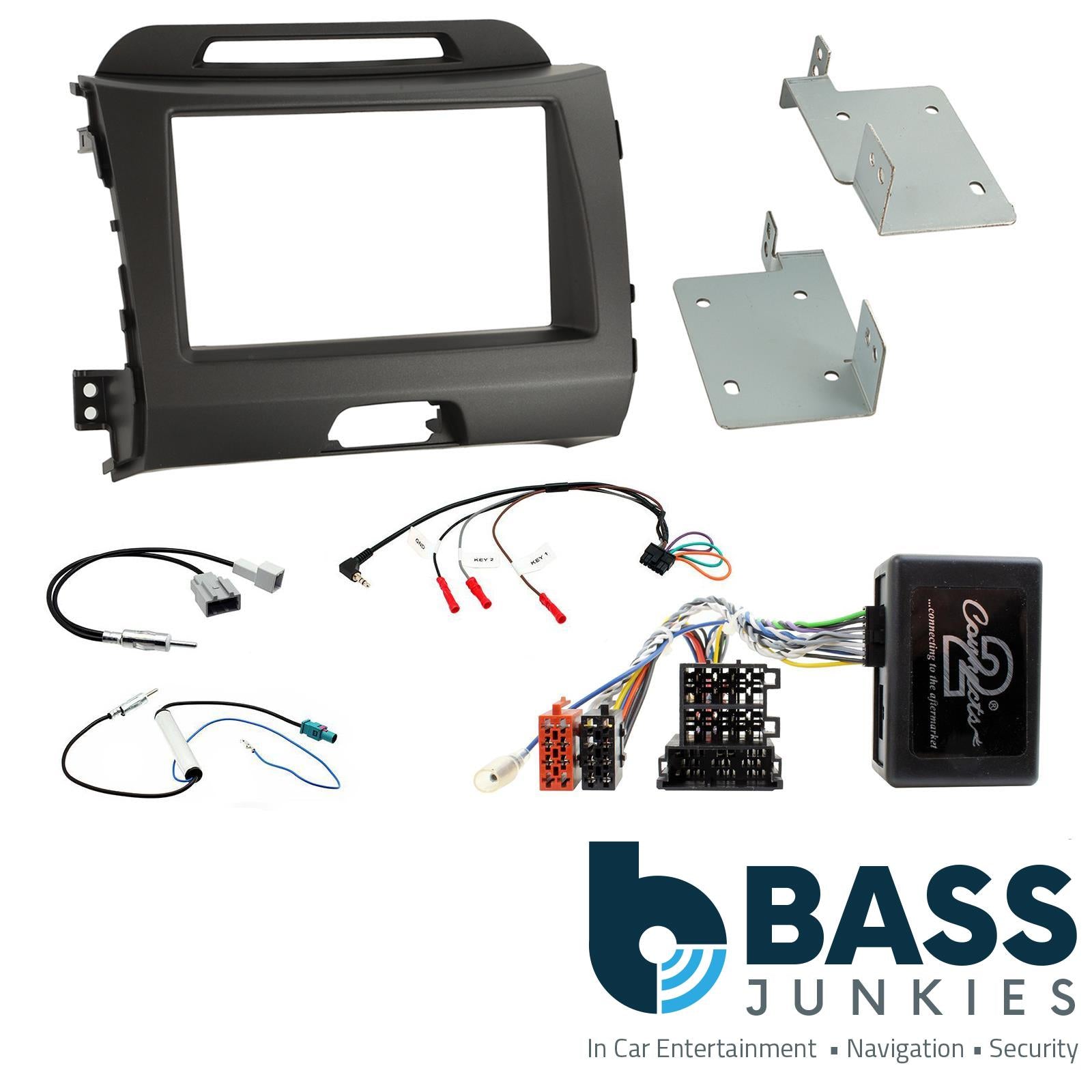 Connects2 CTKKI01 Kia Sportage 2010 Dark Grey Fascia Car Stereo Steering Wheel Interface Kit