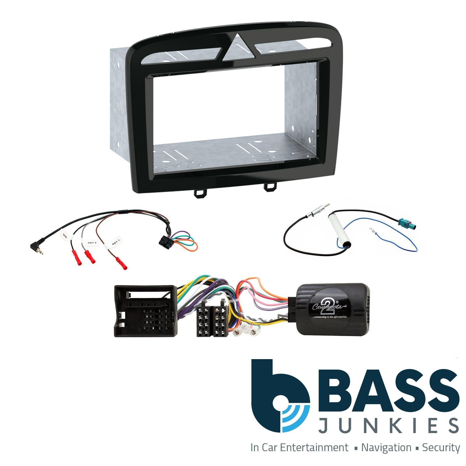 Connects2 CTKPE05 - Peugeot 308 2007 Onwards Double Din Fascia & Steering Wheel Interface Installation Kit