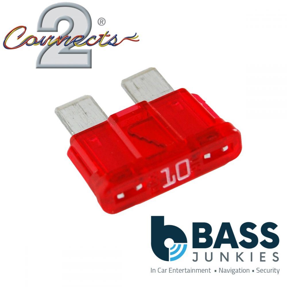 Car Motorbike Van 6 x Red 10 Amp Standard Blade Fuses