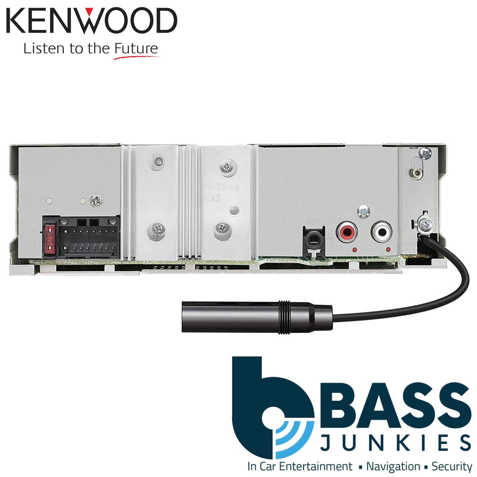 Kenwood KDC-BT450DAB Car Stereo DAB Radio/CD/MP3/Bluetooth/IPOD/IPHONE/ANDROID control/Amazon Alexa/Spotify App Link/Front USB/Front Aux-In/External Microphone/Red llumination/INCLUDES DAB AERIAL