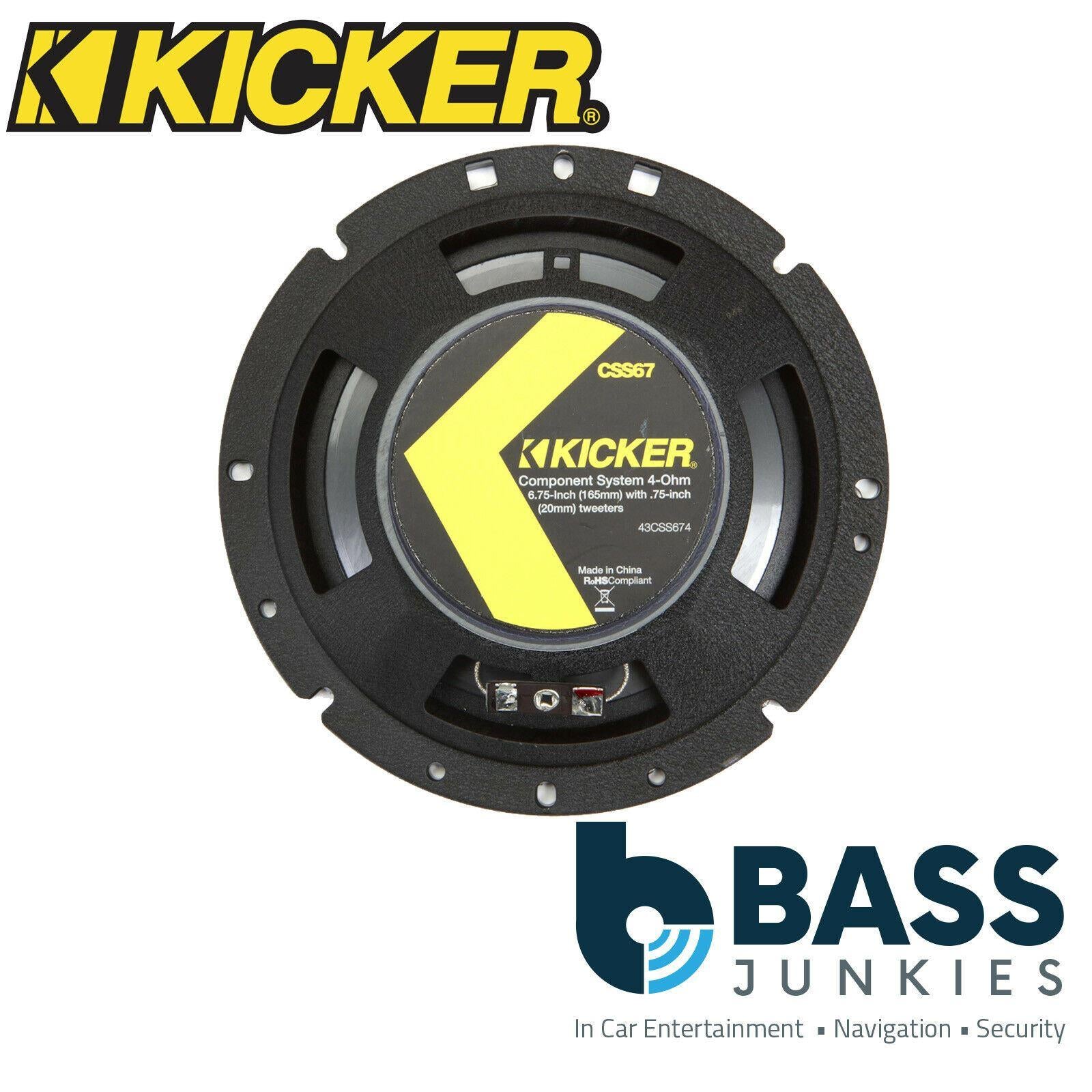 KICKER 43CSS674 2 Way 6.75" 17cm 600 Watt a Pair Car Van Door Component Speakers
