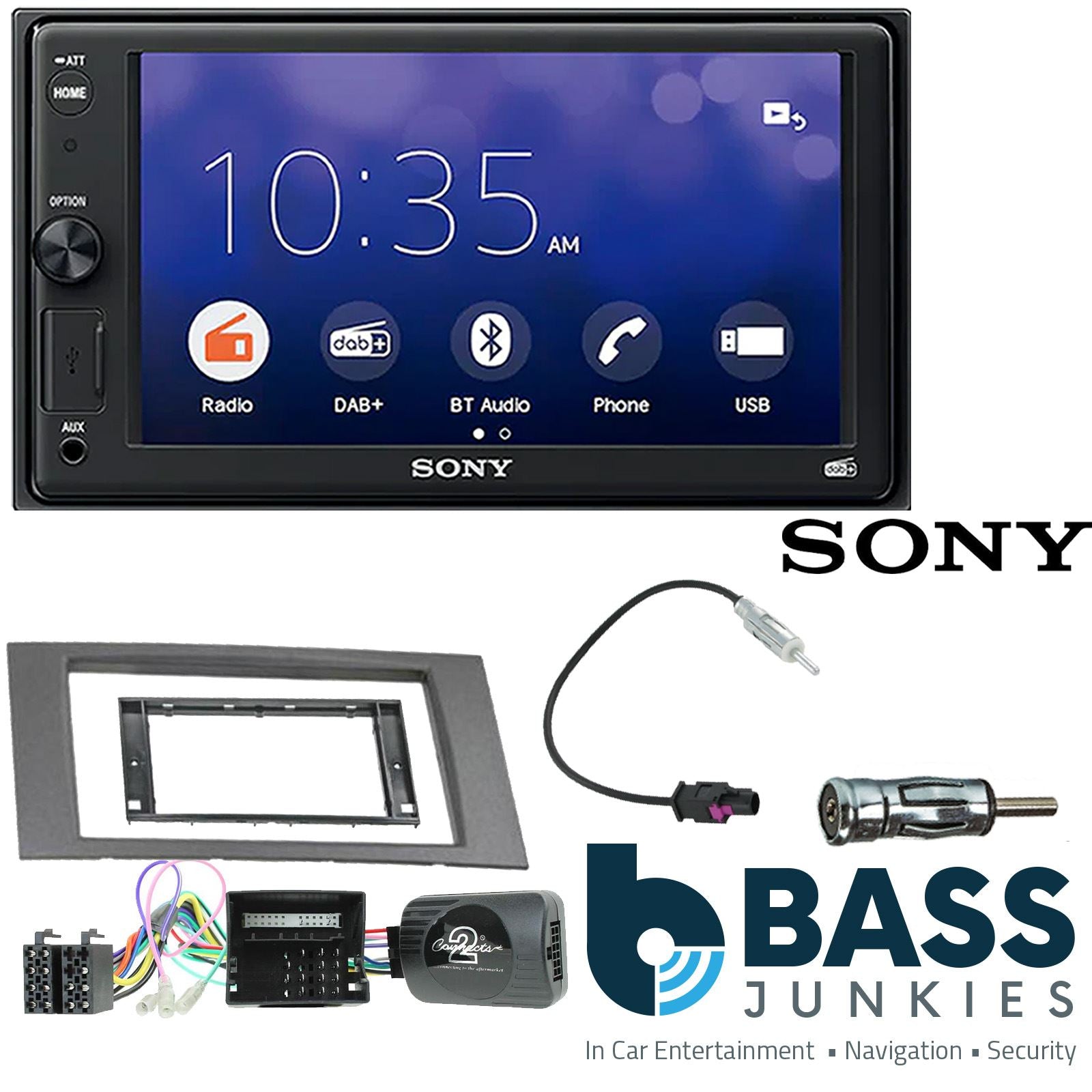 SONY XAV-1550D DAB+ Smart Bluetooth Car Radio + Stereo fitting kit + Steering Wheel Controls Loom for Ford Galaxy 06-15FALSEFALSEFALSEFALSEFALSEFALSEFALSE