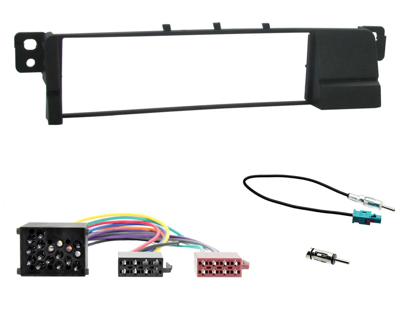 Single Din Stereo Fitting Kit + Steering Wheel Stalk Controls to fit BMW 3-Series 1998-05