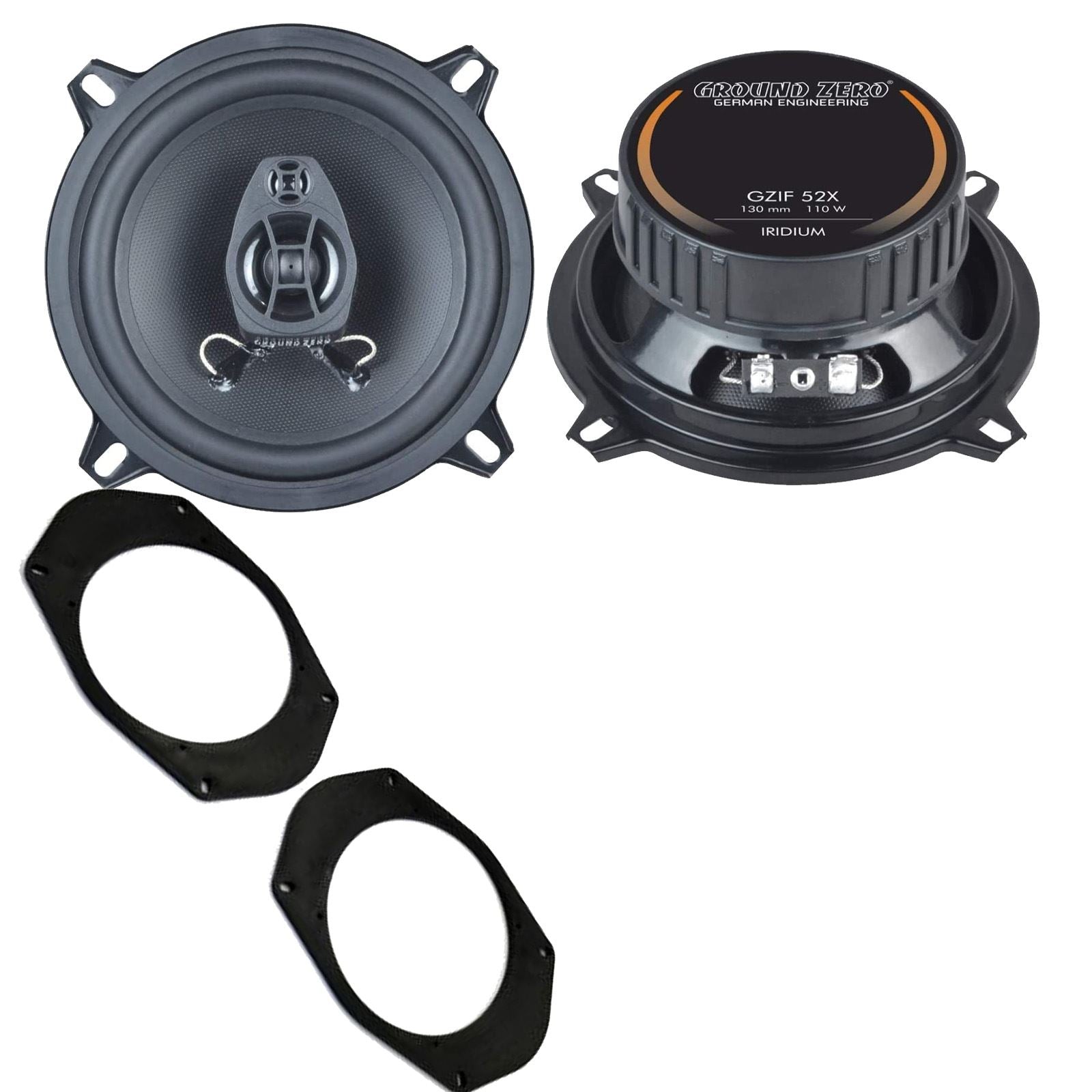 Ground Zero 2-Way 130mm/13cm/5.25" Car Coaxial Speakers (Pair Max 220 Watts) Fits Jeep Wrangler 1997-06
