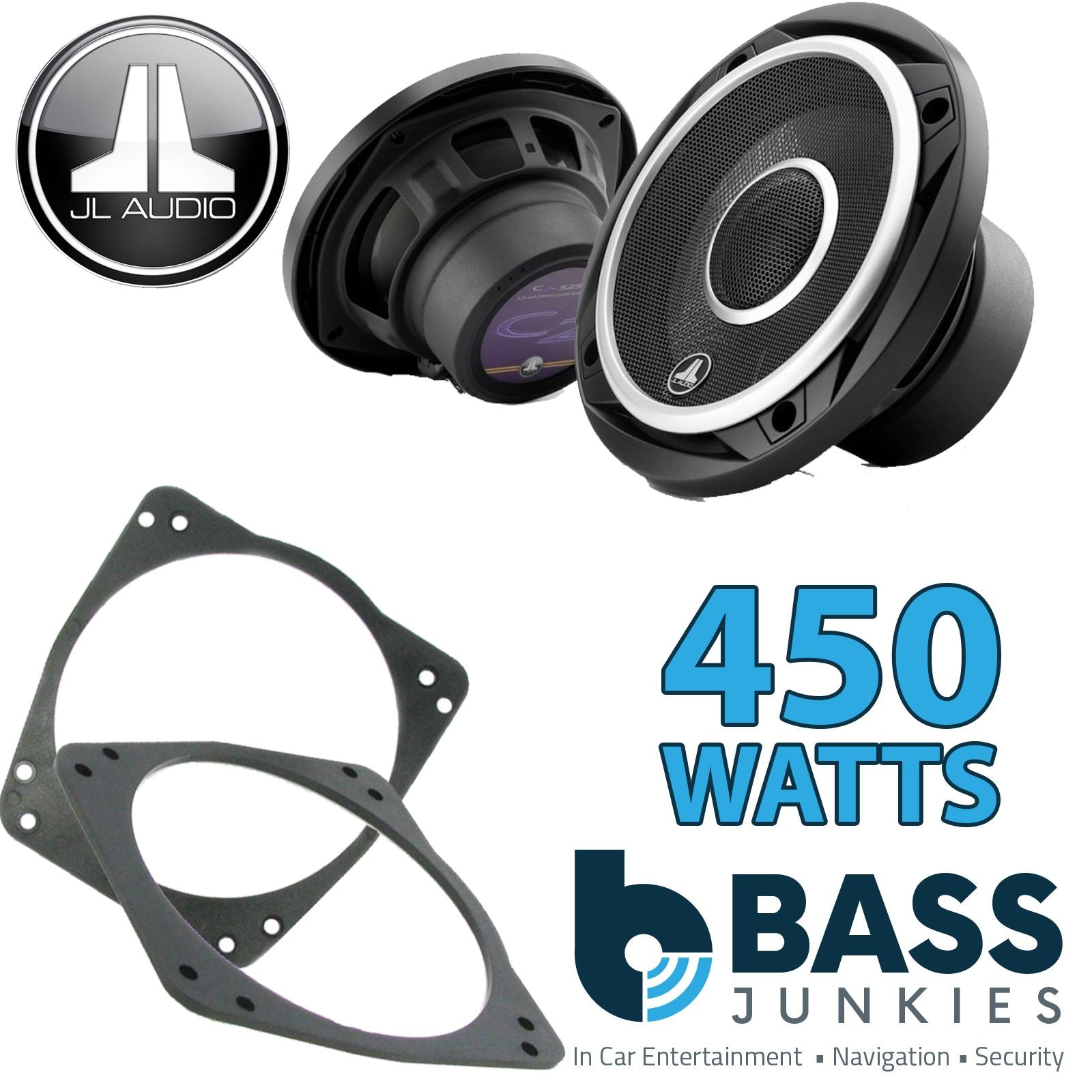 JL Audio C2-525X 2-Way 130mm/13cm/5.25" Coaxial Speakers (Per Pair 450 Watts) Fits Ford Fiesta 1989-01