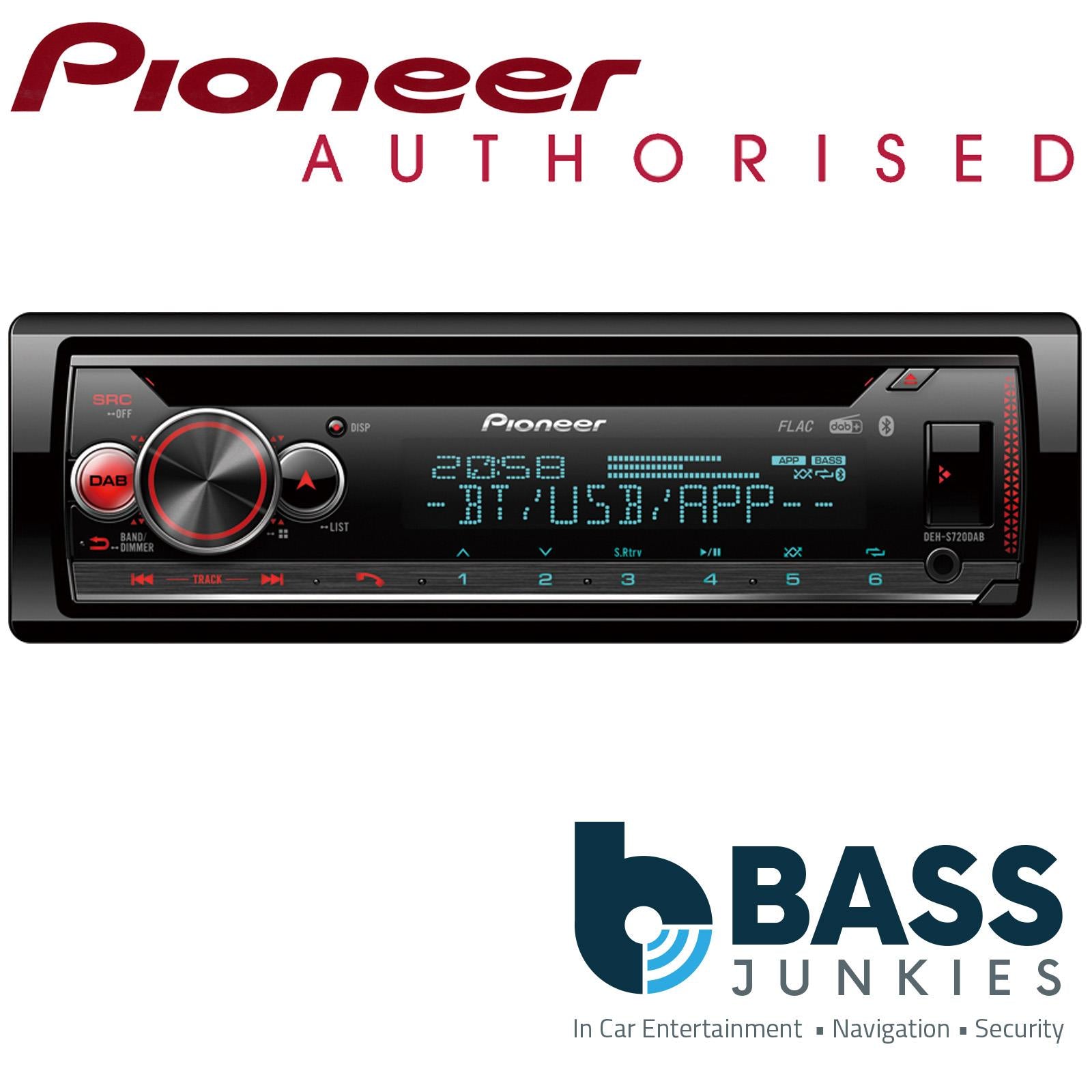 Pioneer DEH-S720DAB Bluetooth CD MP3 USB AUX DAB Radio Car Stereo