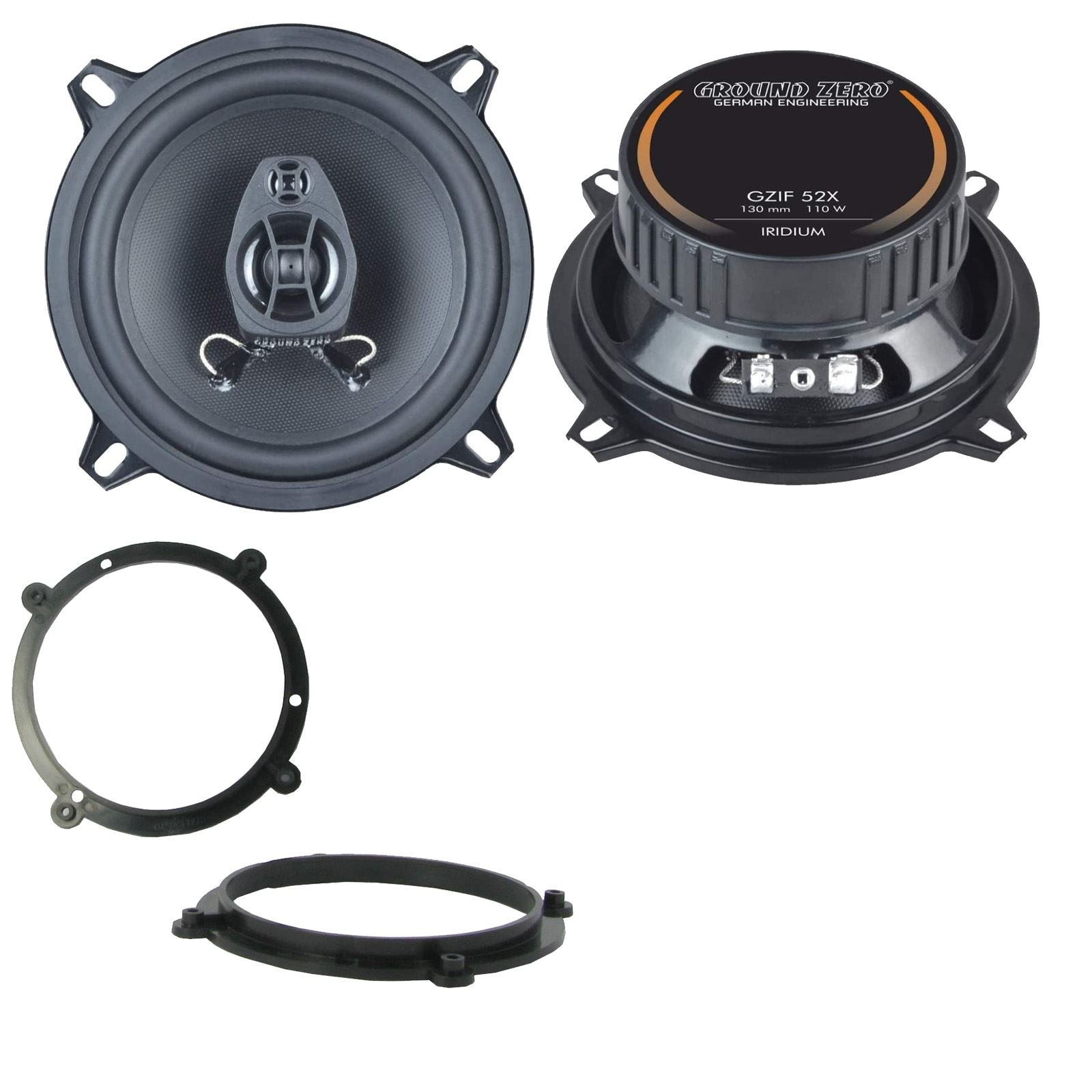 Ground Zero 2-Way 130mm/13cm/5.25" Car Coaxial Speakers (Pair Max 220 Watts) Fits Audi A3 1996-03