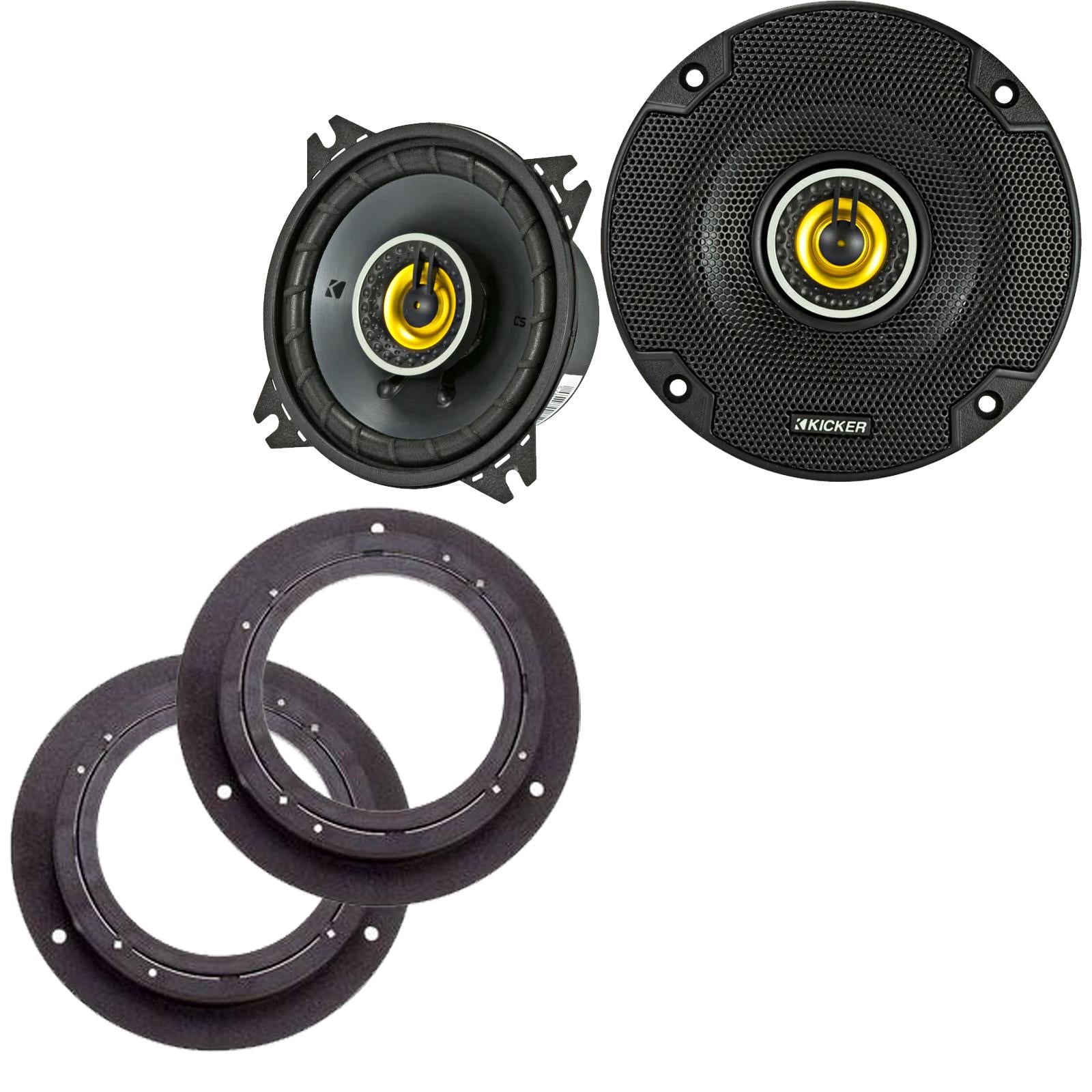 Kicker CSC44 100mm/10cm/4" 2-Way Coaxial Car speakers (Per Pair Max 300|100 watts RMS) Fits Mercedes A-Class 2004-12
